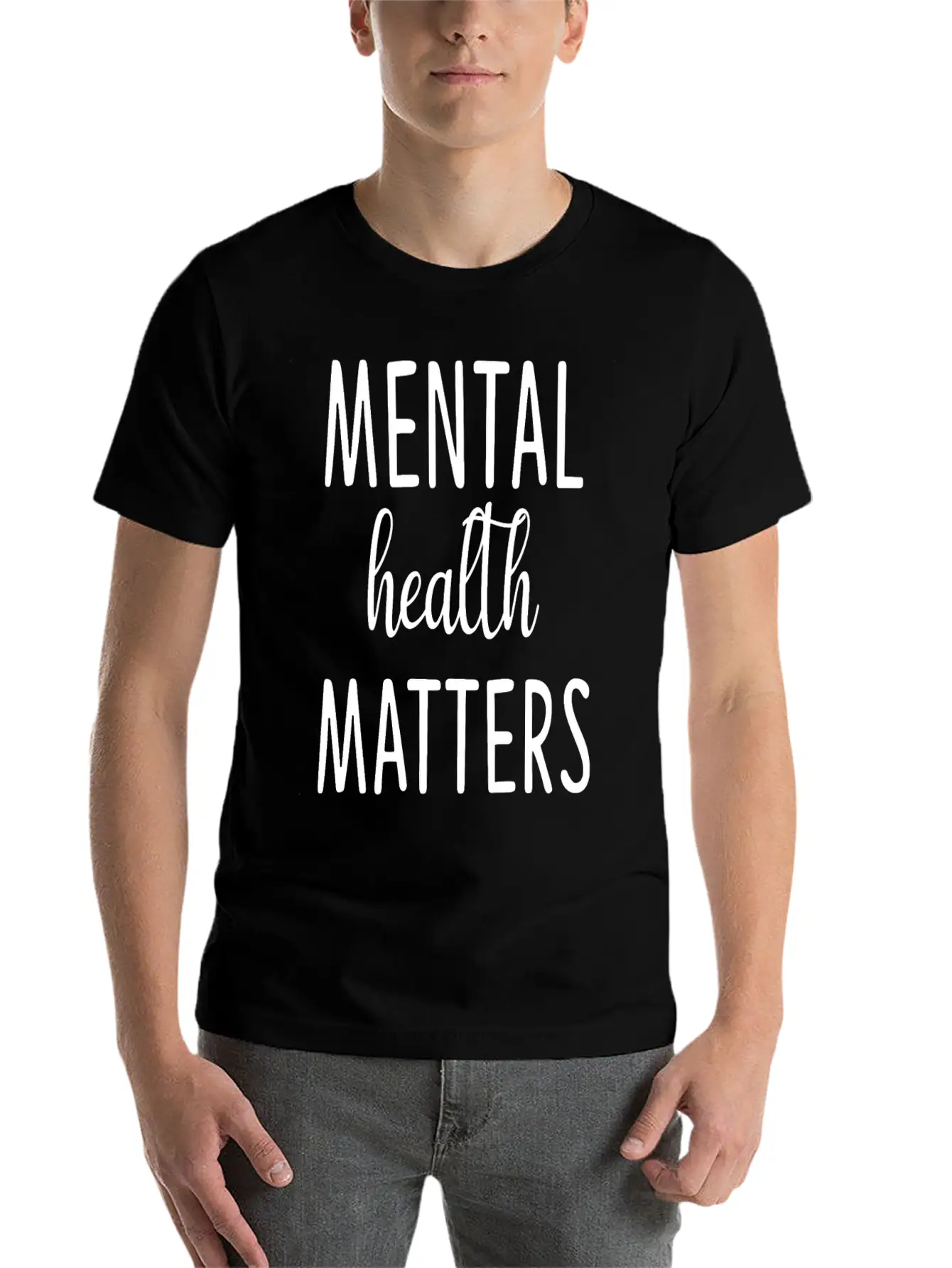Mental Health Matters Classic Crew Neck Graphic Tee – Everyday Minimal Look