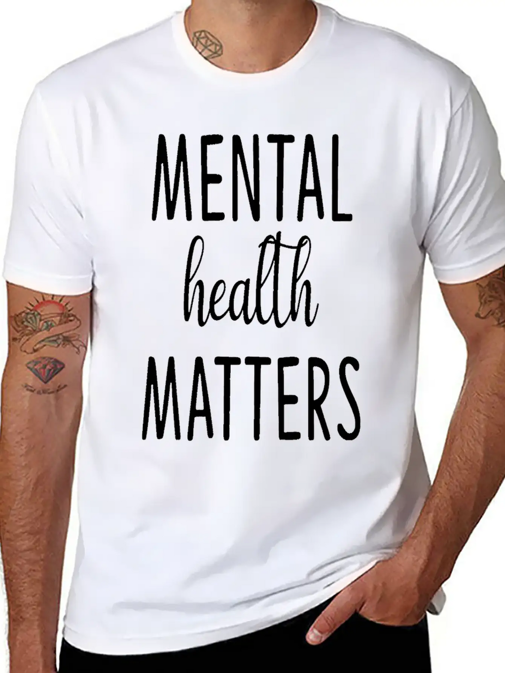 Mental Health Matters Classic Crew Neck Graphic Tee – Everyday Minimal Look