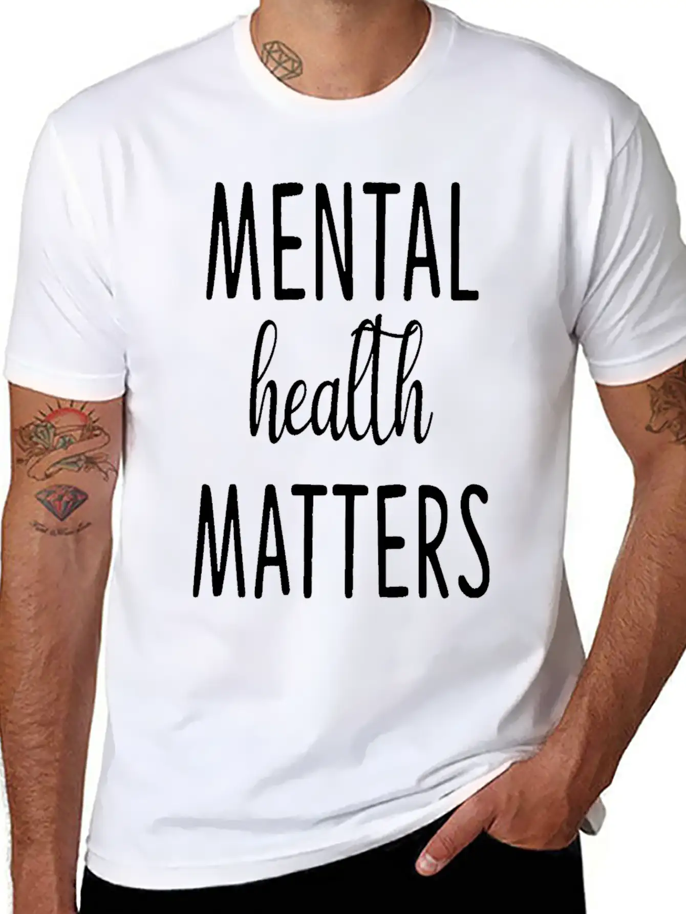 Mental Health Matters Classic Crew Neck Graphic Tee – Everyday Minimal Look