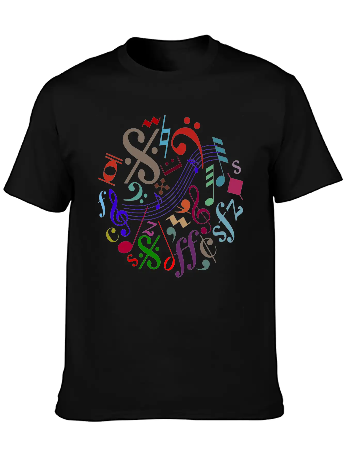 Music Signs - Music Notes Timeless Short Sleeve Tee – Comfy And Minimalist Design