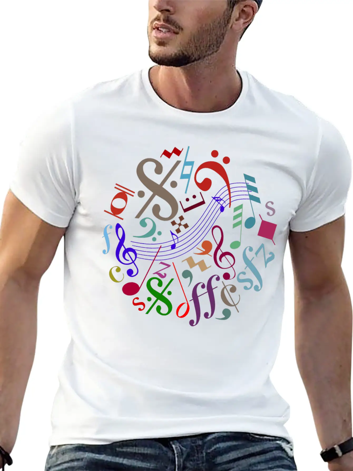 Music Signs - Music Notes Timeless Short Sleeve Tee – Comfy And Minimalist Design