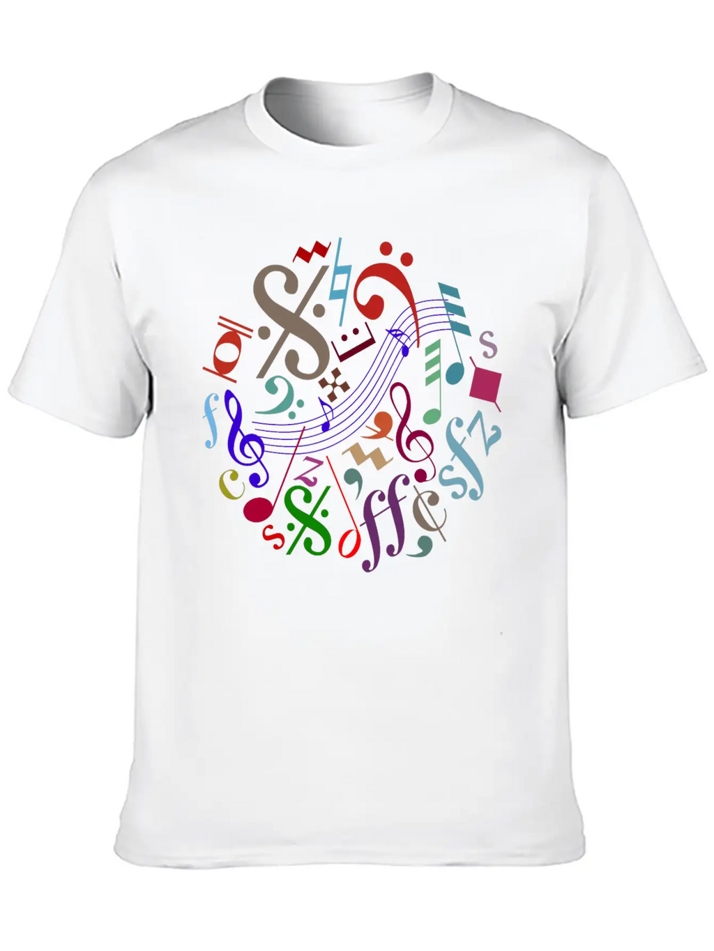 Music Signs - Music Notes Timeless Short Sleeve Tee – Comfy And Minimalist Design