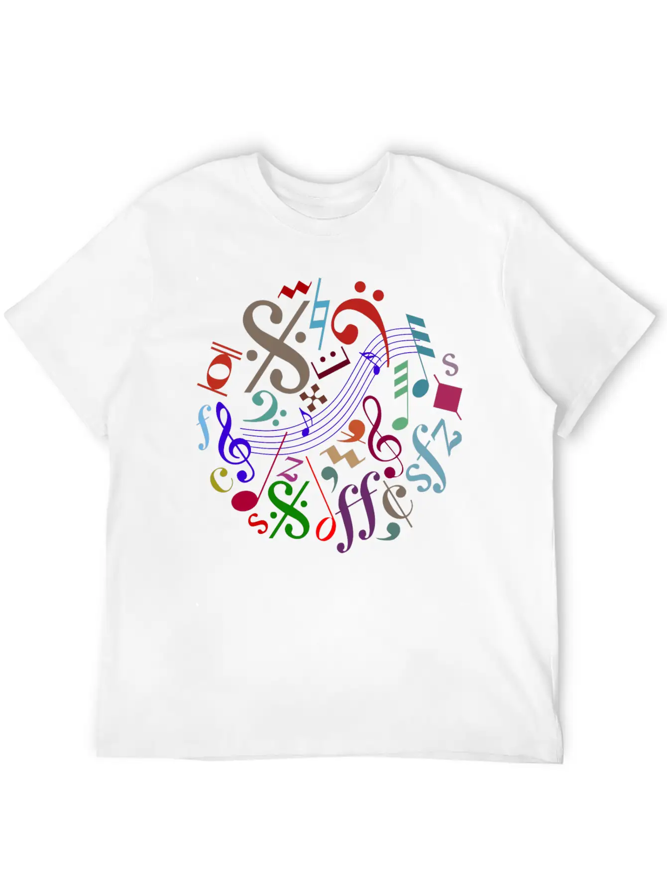 Music Signs - Music Notes Timeless Short Sleeve Tee – Comfy And Minimalist Design