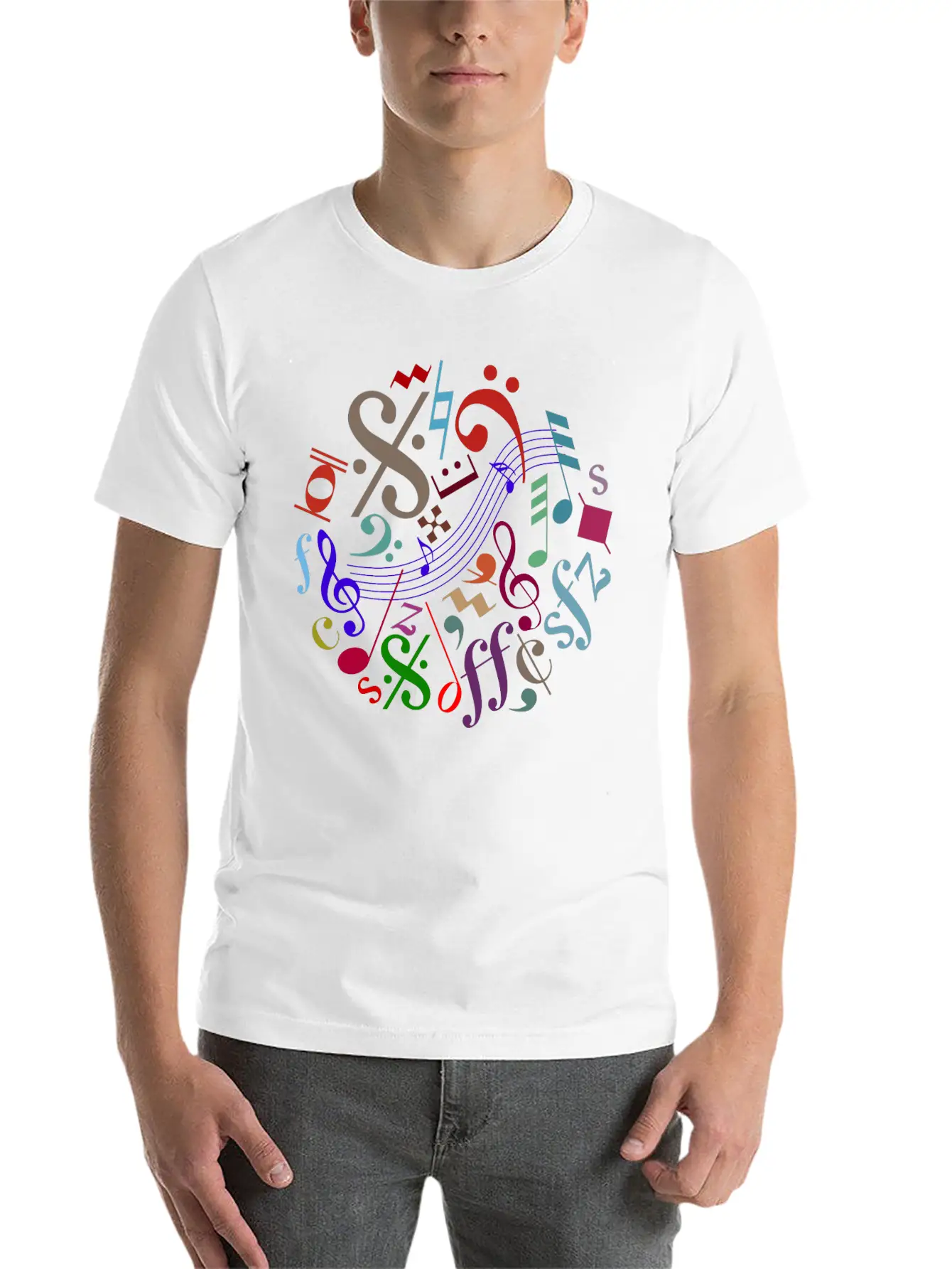 Music Signs - Music Notes Timeless Short Sleeve Tee – Comfy And Minimalist Design