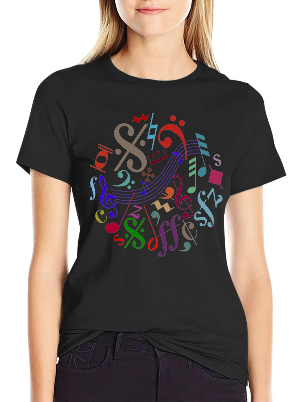 Music Signs - Music Notes Timeless Short Sleeve Tee – Comfy And Minimalist Design