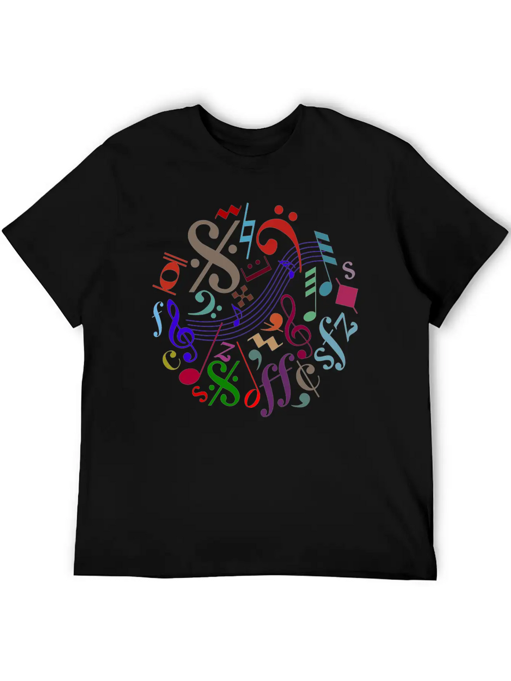 Music Signs - Music Notes Timeless Short Sleeve Tee – Comfy And Minimalist Design