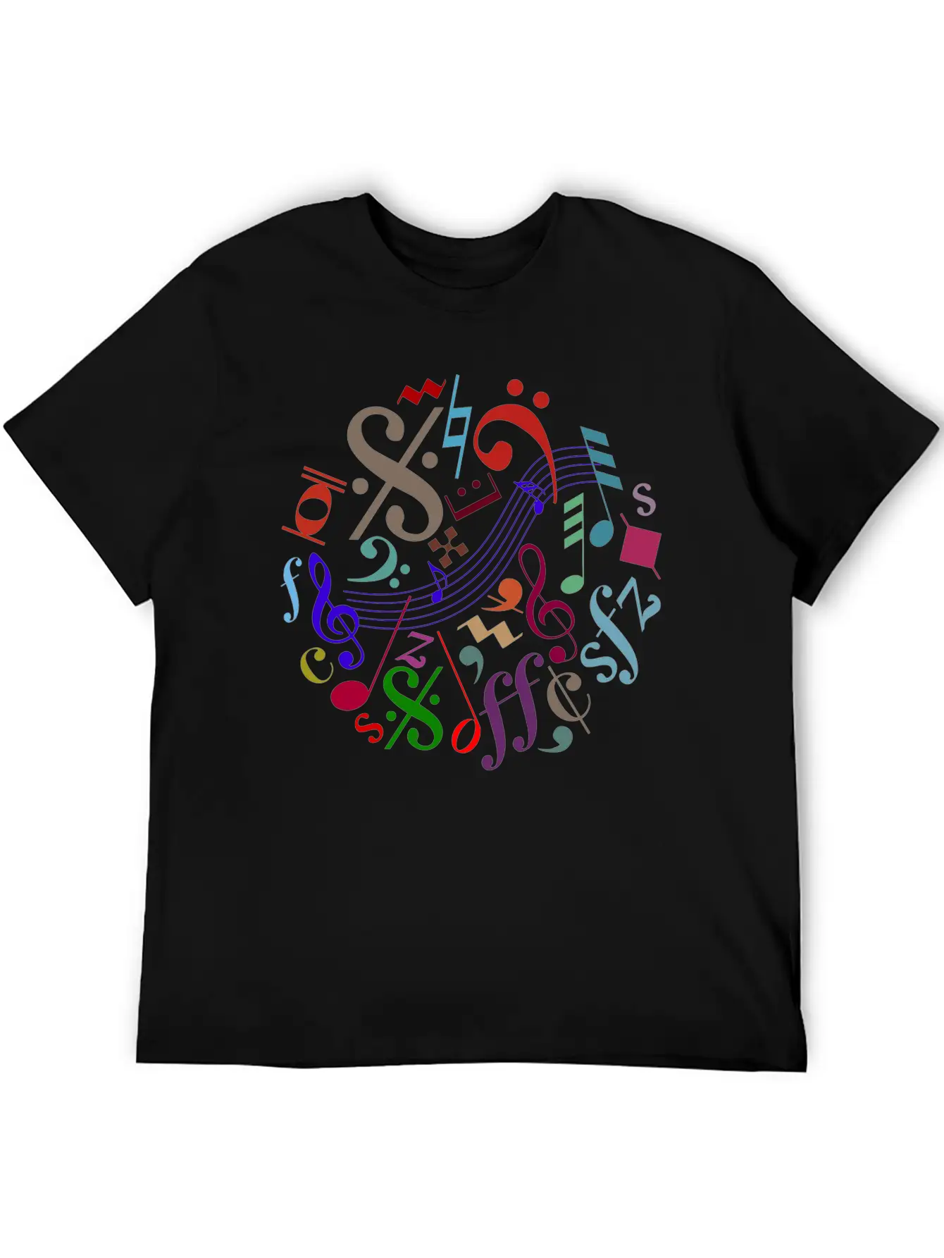 Music Signs - Music Notes Timeless Short Sleeve Tee – Comfy And Minimalist Design