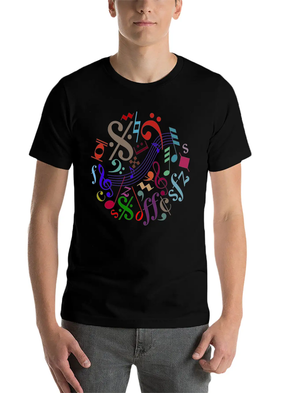 Music Signs - Music Notes Timeless Short Sleeve Tee – Comfy And Minimalist Design