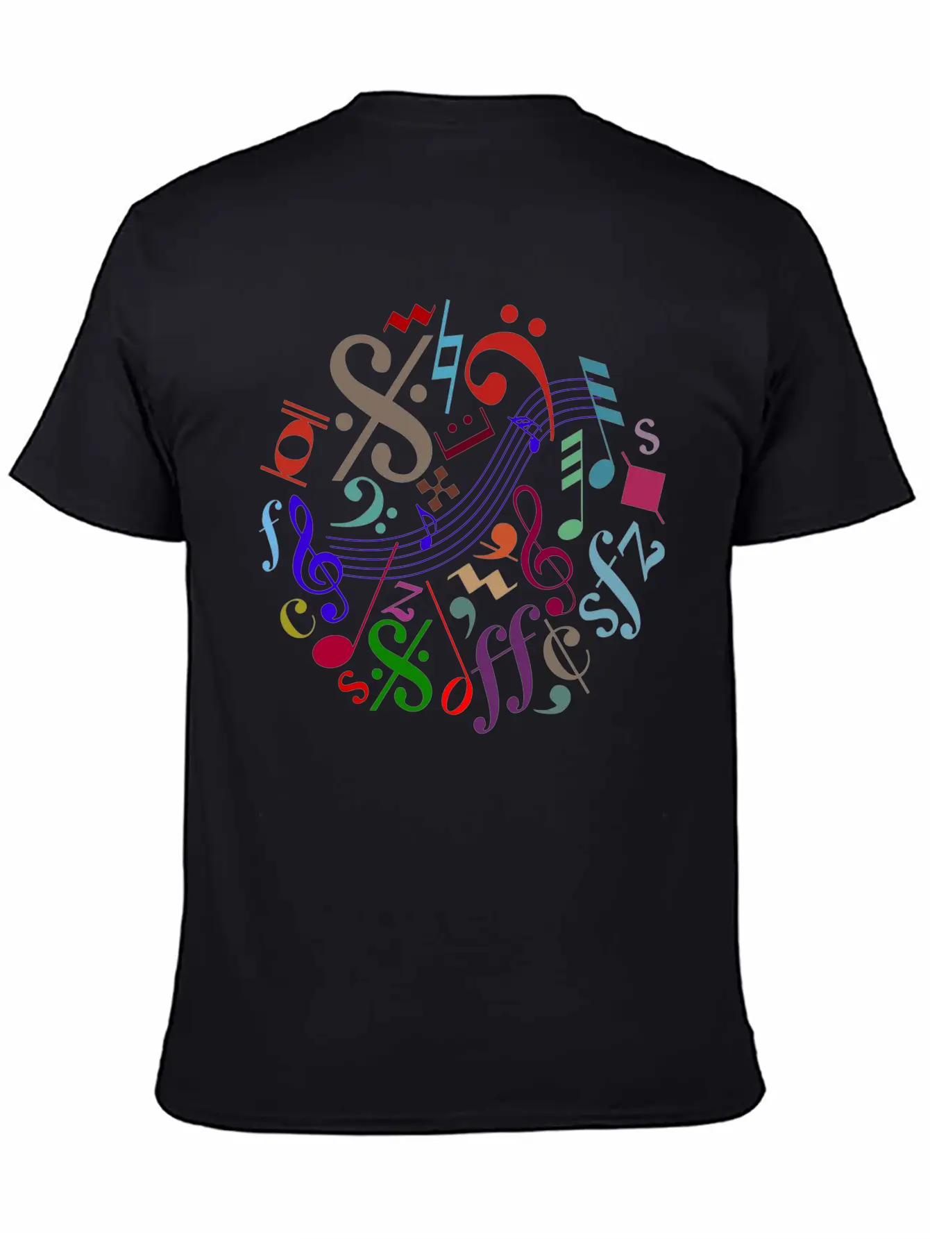 Music Signs - Music Notes Timeless Short Sleeve Tee – Comfy And Minimalist Design