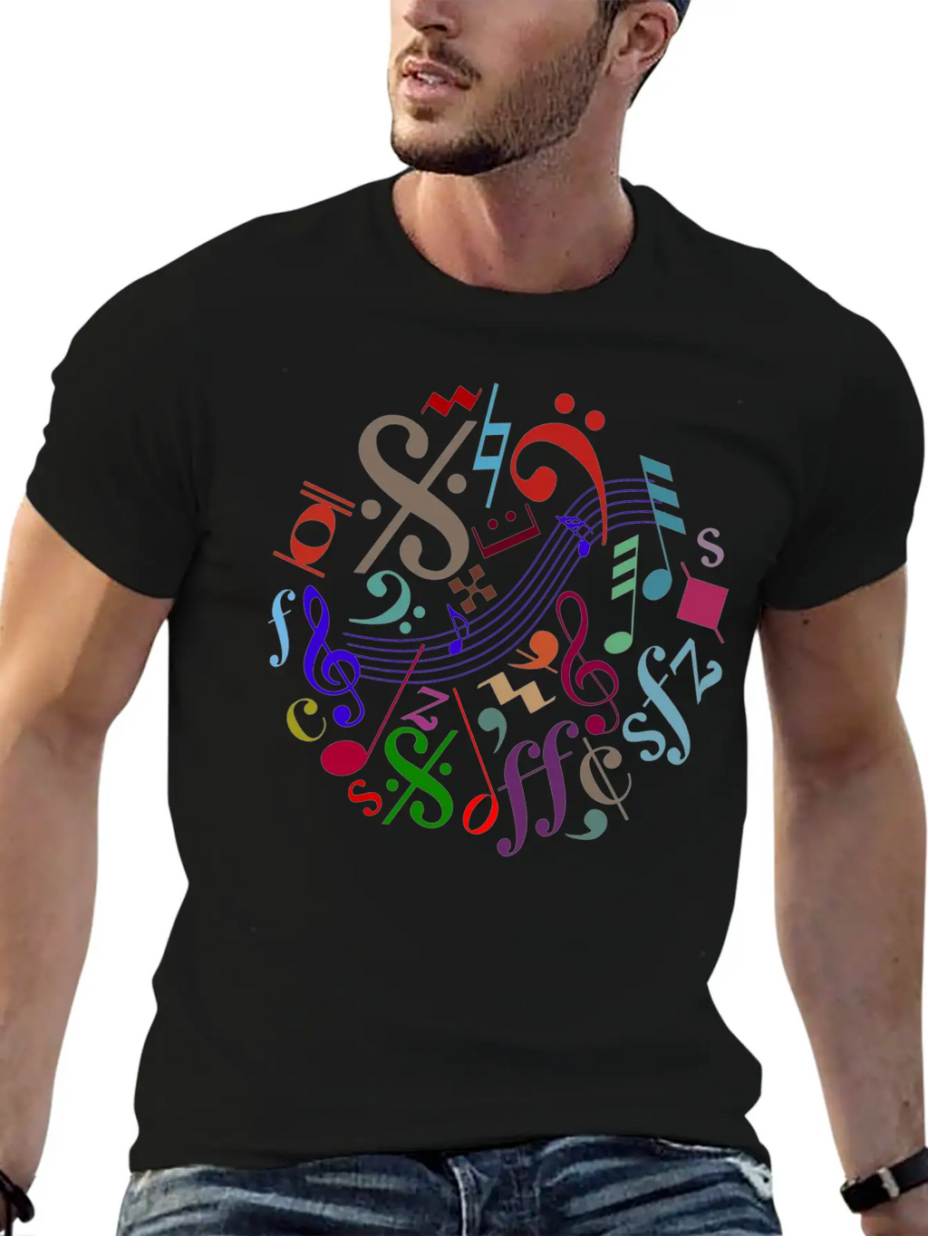Music Signs - Music Notes Timeless Short Sleeve Tee – Comfy And Minimalist Design