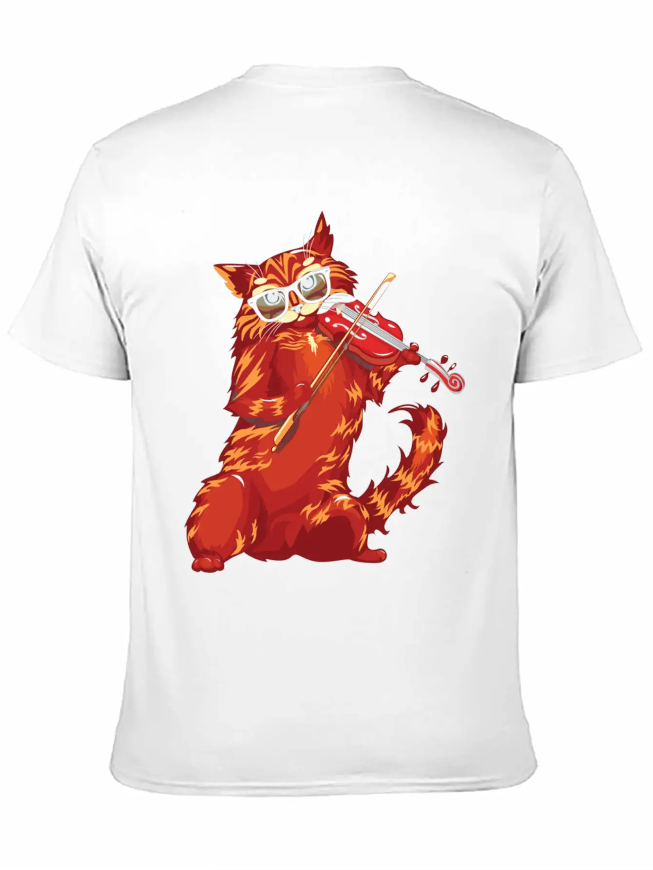 Musical Cat Plays Violin Orchestra Classic Music Modern Fit Casual T-Shirt – Clean And Versatile Design