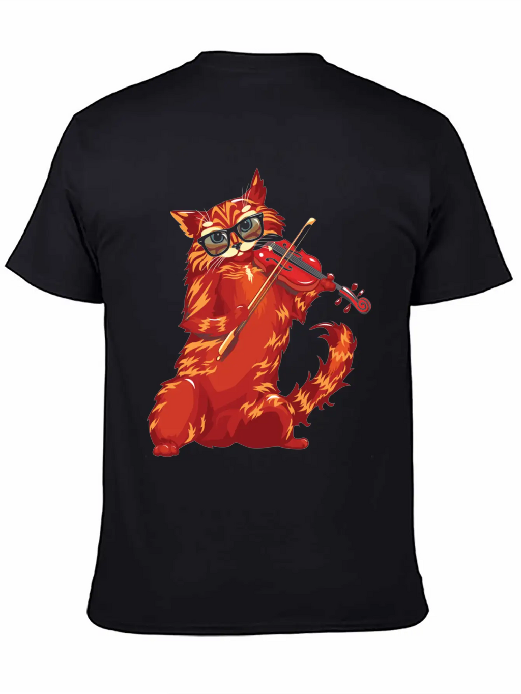 Musical Cat Plays Violin Orchestra Classic Music Modern Fit Casual T-Shirt – Clean And Versatile Design