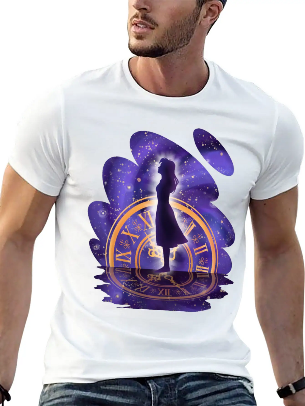 Mystic Timekeeper's Silhouette Timeless Short Sleeve Tee – Comfy And Minimalist Design