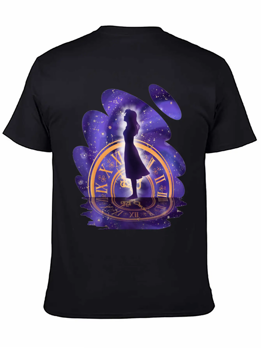 Mystic Timekeeper's Silhouette Timeless Short Sleeve Tee – Comfy And Minimalist Design