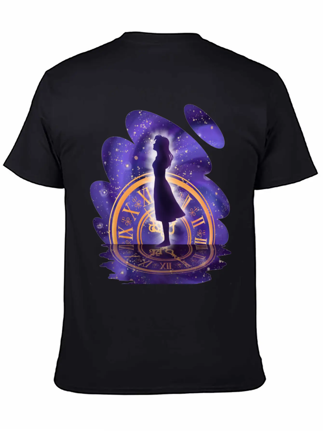 Mystic Timekeeper's Silhouette Timeless Short Sleeve Tee – Comfy And Minimalist Design