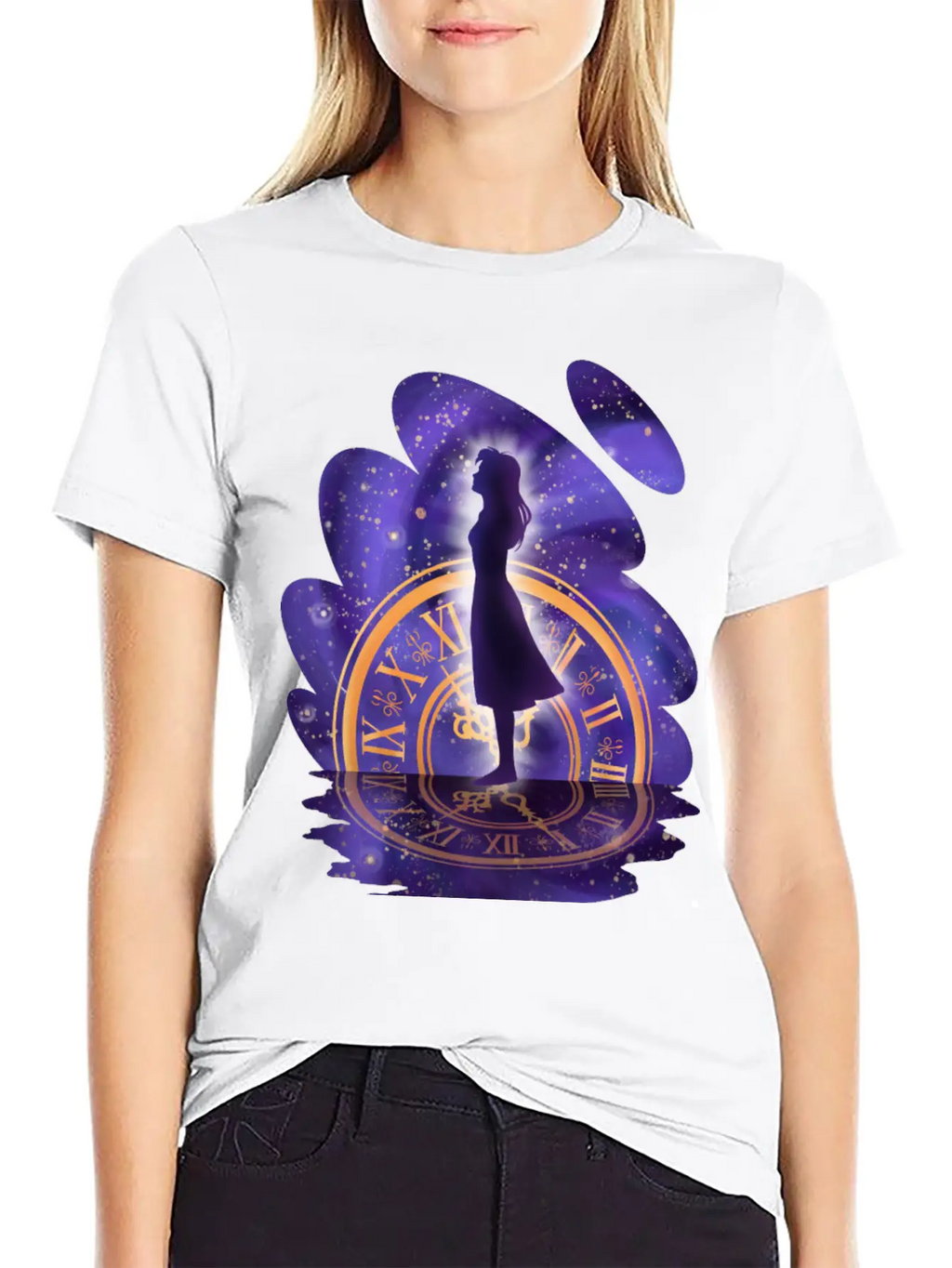 Mystic Timekeeper's Silhouette Timeless Short Sleeve Tee – Comfy And Minimalist Design