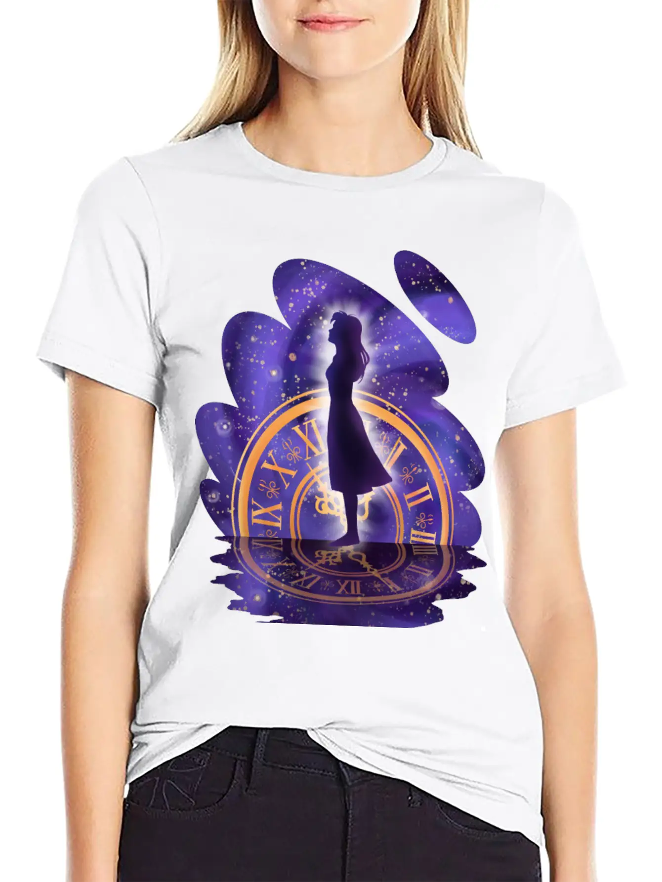 Mystic Timekeeper's Silhouette Timeless Short Sleeve Tee – Comfy And Minimalist Design