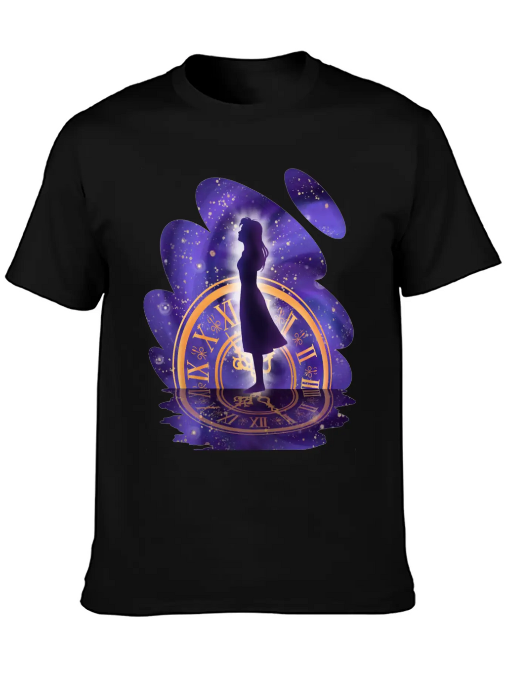 Mystic Timekeeper's Silhouette Timeless Short Sleeve Tee – Comfy And Minimalist Design