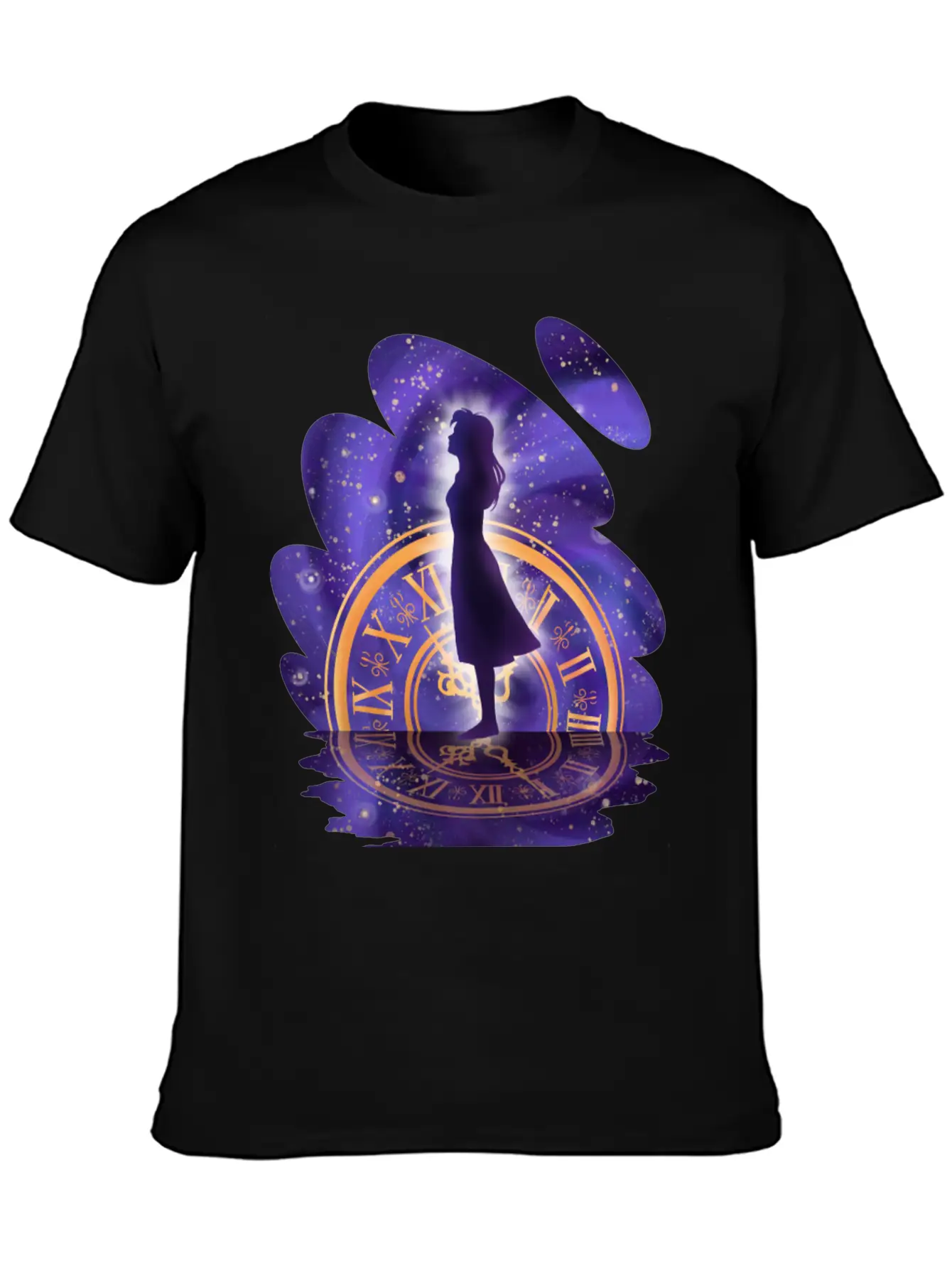 Mystic Timekeeper's Silhouette Timeless Short Sleeve Tee – Comfy And Minimalist Design