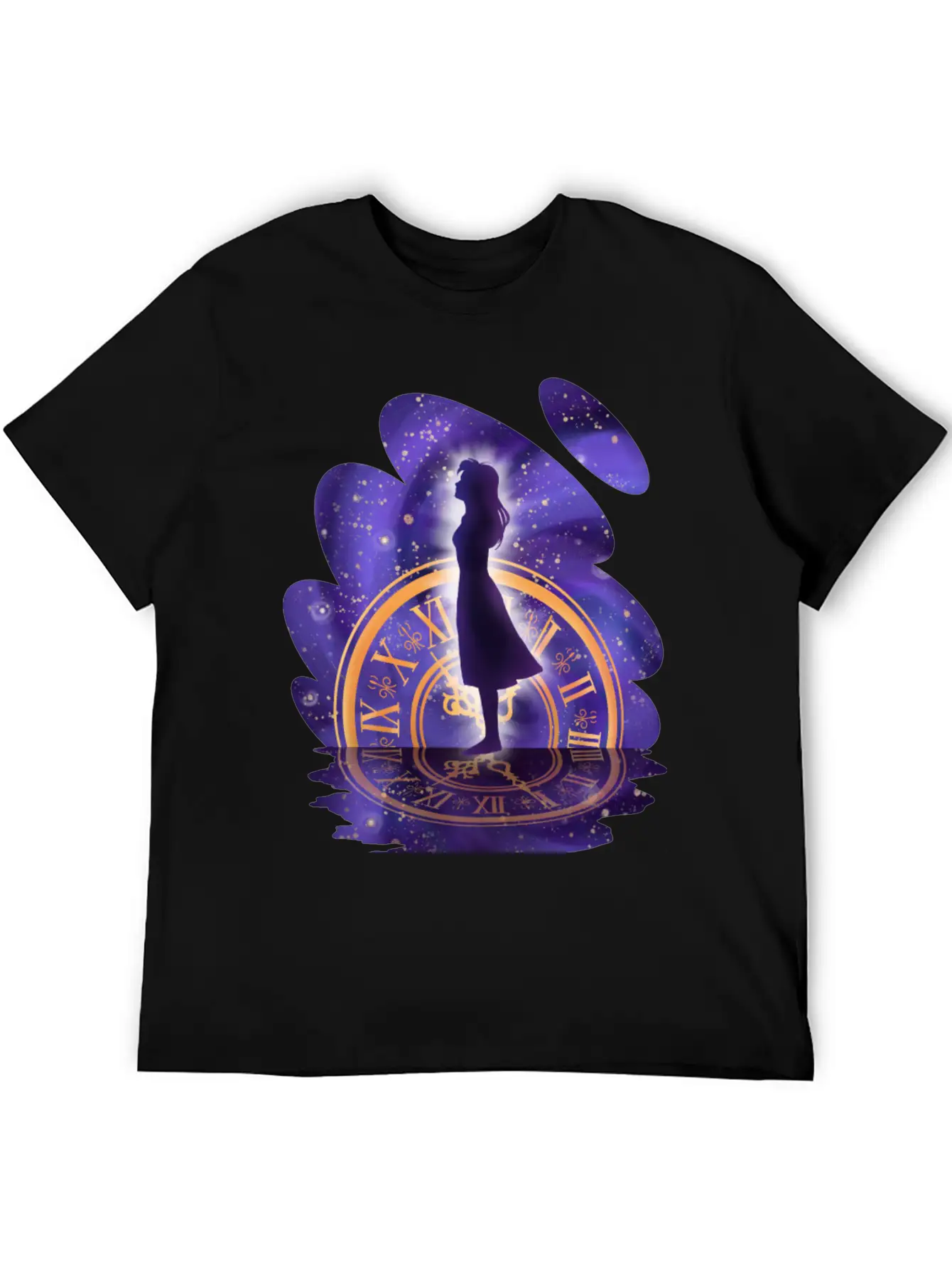 Mystic Timekeeper's Silhouette Timeless Short Sleeve Tee – Comfy And Minimalist Design