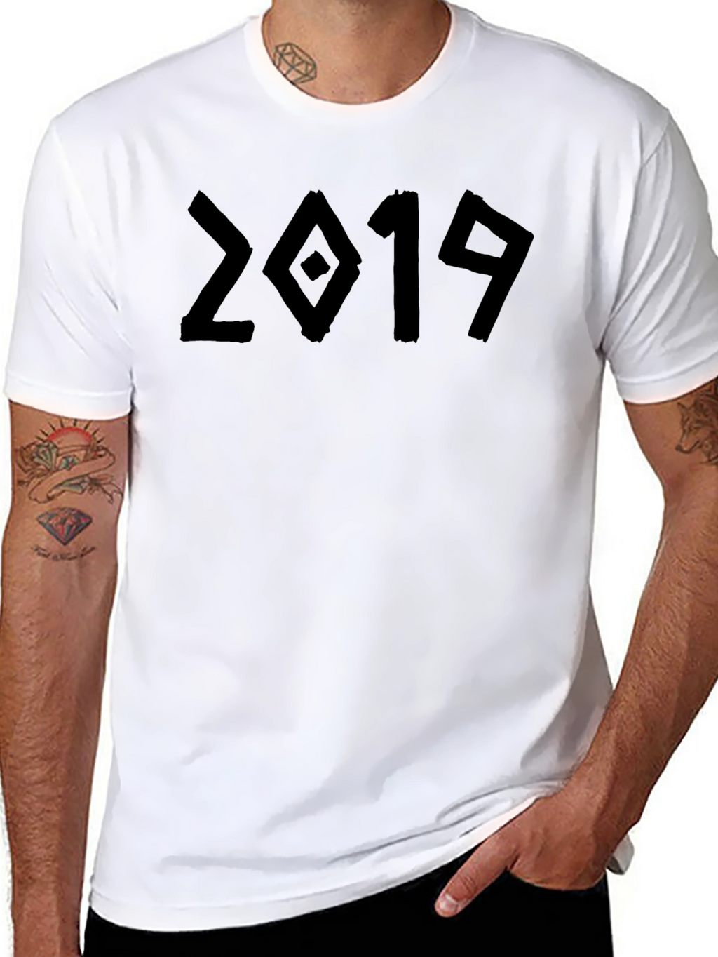 Retro 2019 Graphic Tee - Soft Black Cotton