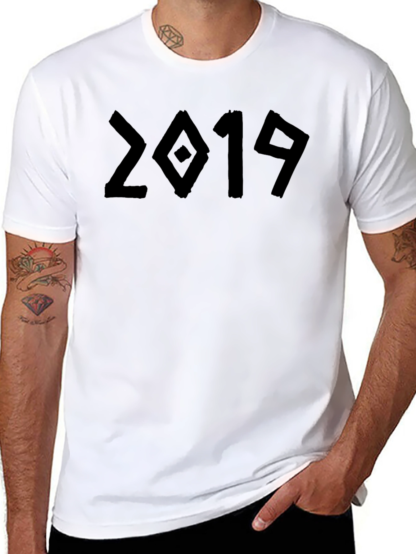 Retro 2019 Graphic Tee - Soft Black Cotton