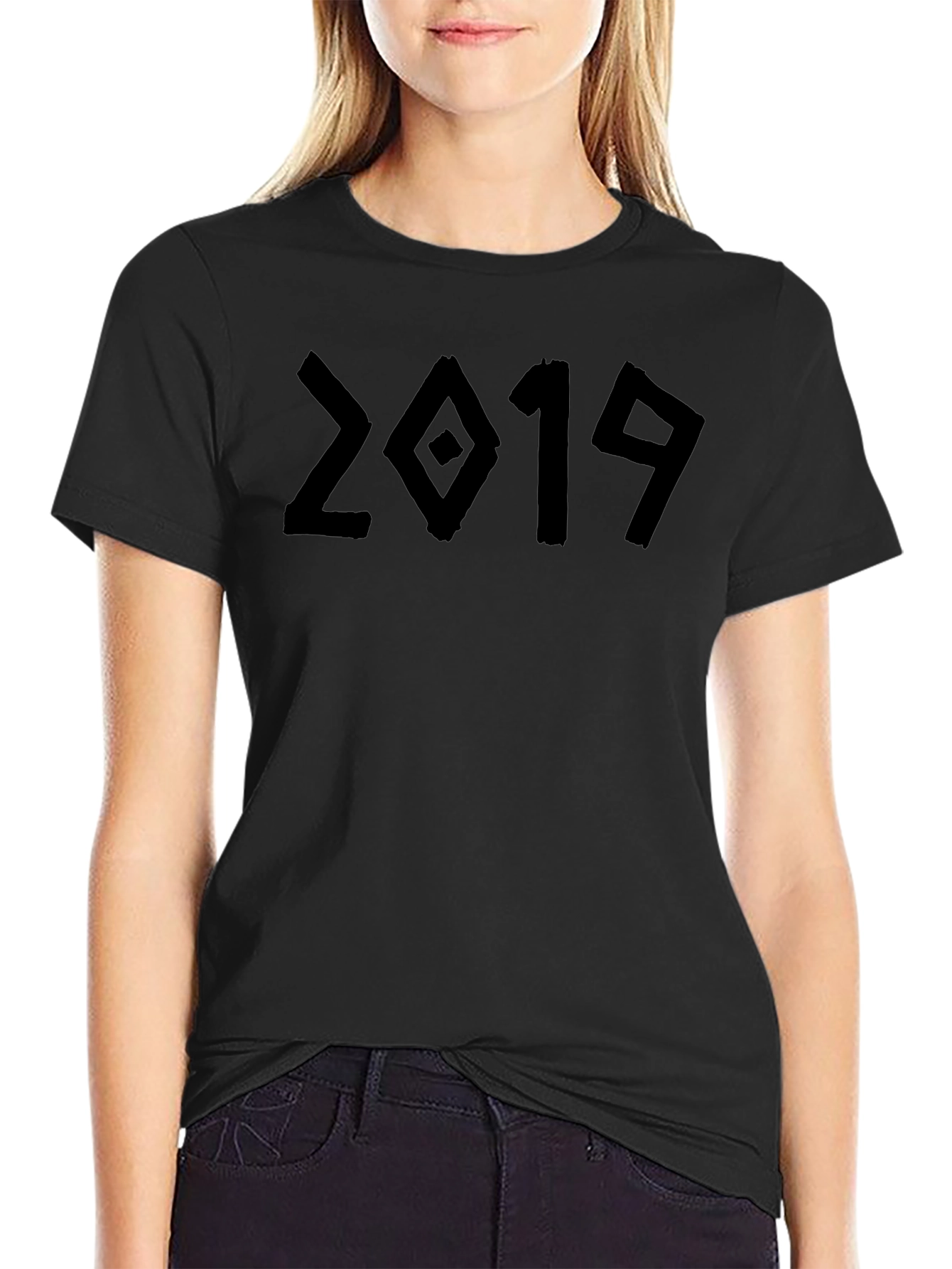 Retro 2019 Graphic Tee - Soft Black Cotton
