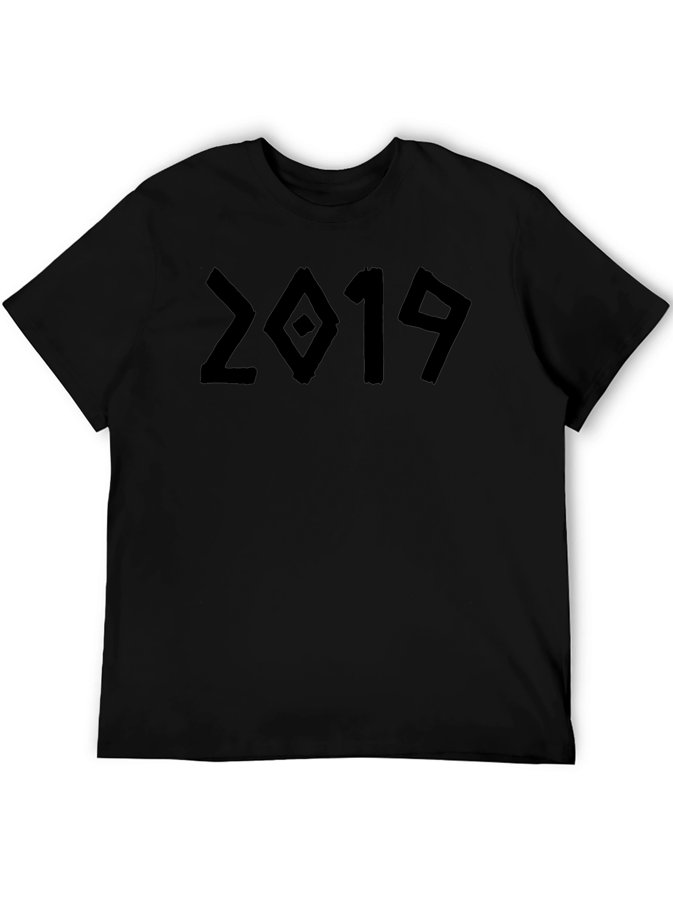 Retro 2019 Graphic Tee - Soft Black Cotton
