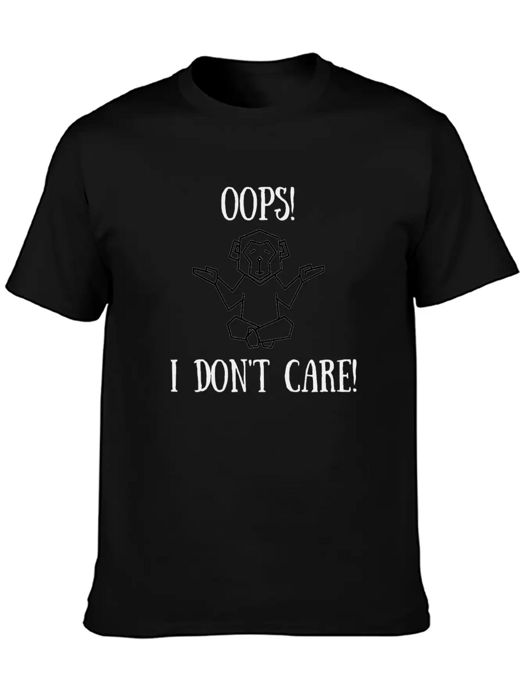 OOPS I DON'T CARE Classic Crew Neck Graphic Tee – Everyday Minimal Look