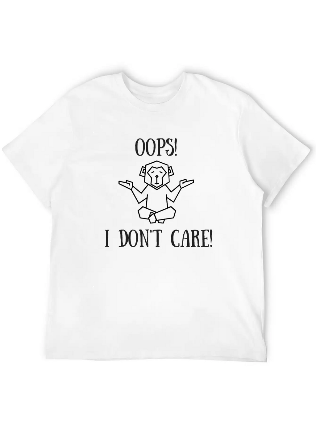 OOPS I DON'T CARE Classic Crew Neck Graphic Tee – Everyday Minimal Look