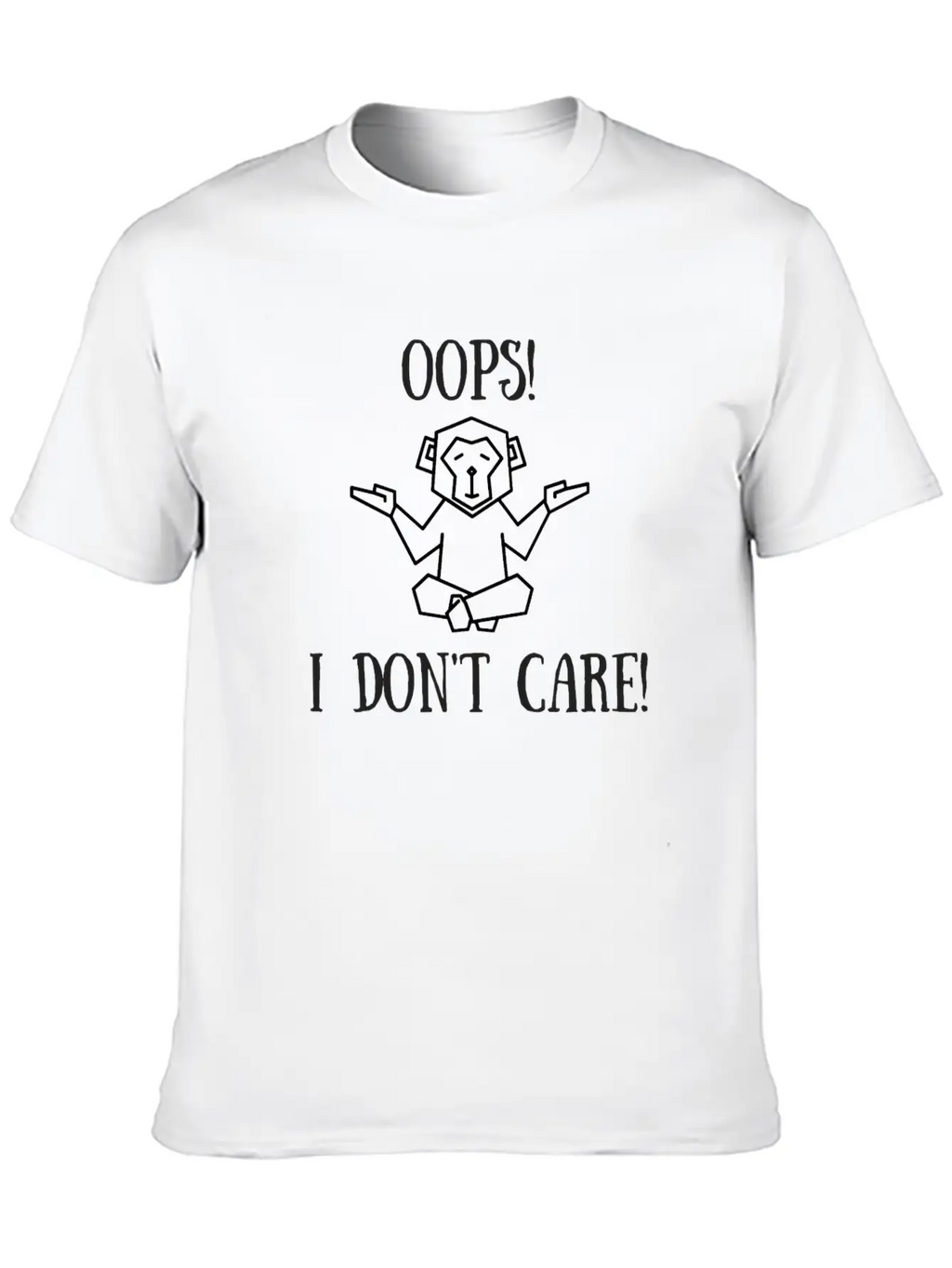 OOPS I DON'T CARE Classic Crew Neck Graphic Tee – Everyday Minimal Look