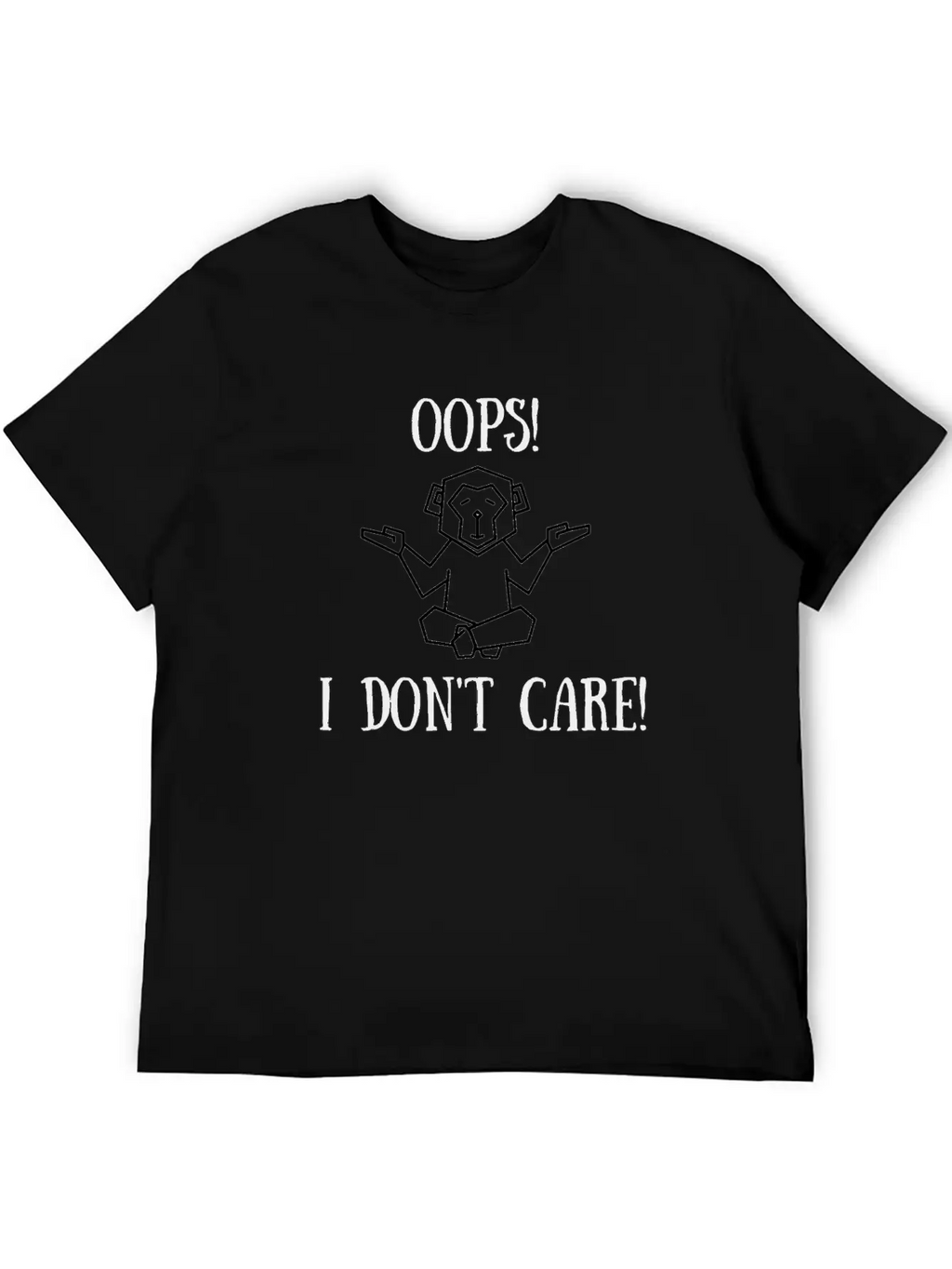 OOPS I DON'T CARE Classic Crew Neck Graphic Tee – Everyday Minimal Look