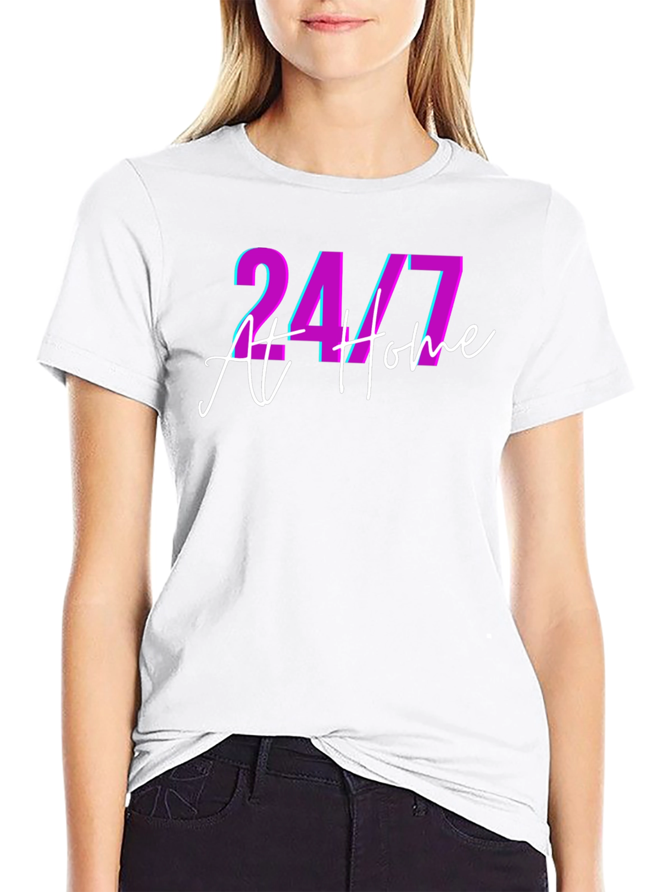24/7 At Home Black T-Shirt