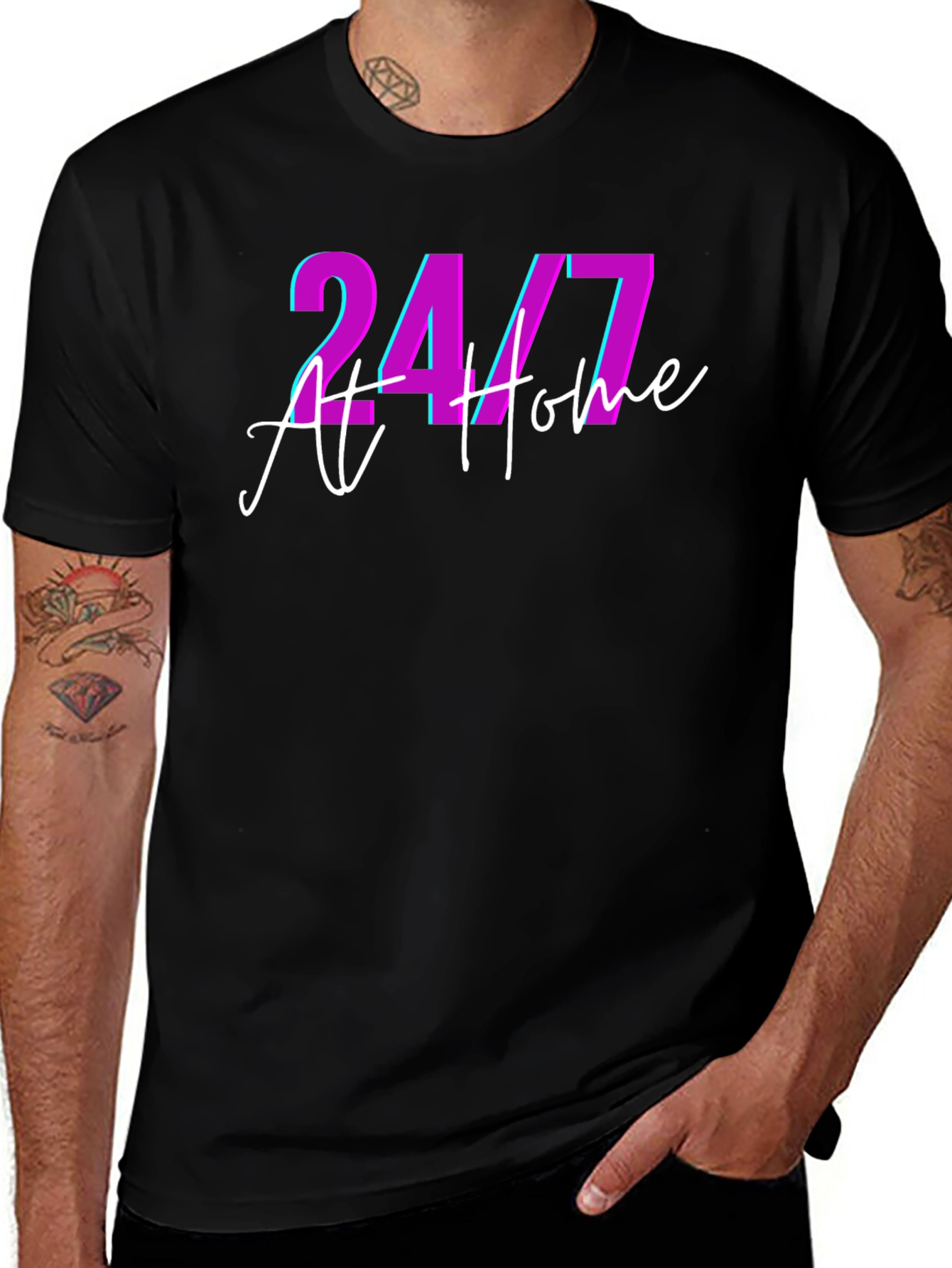 24/7 At Home Black T-Shirt