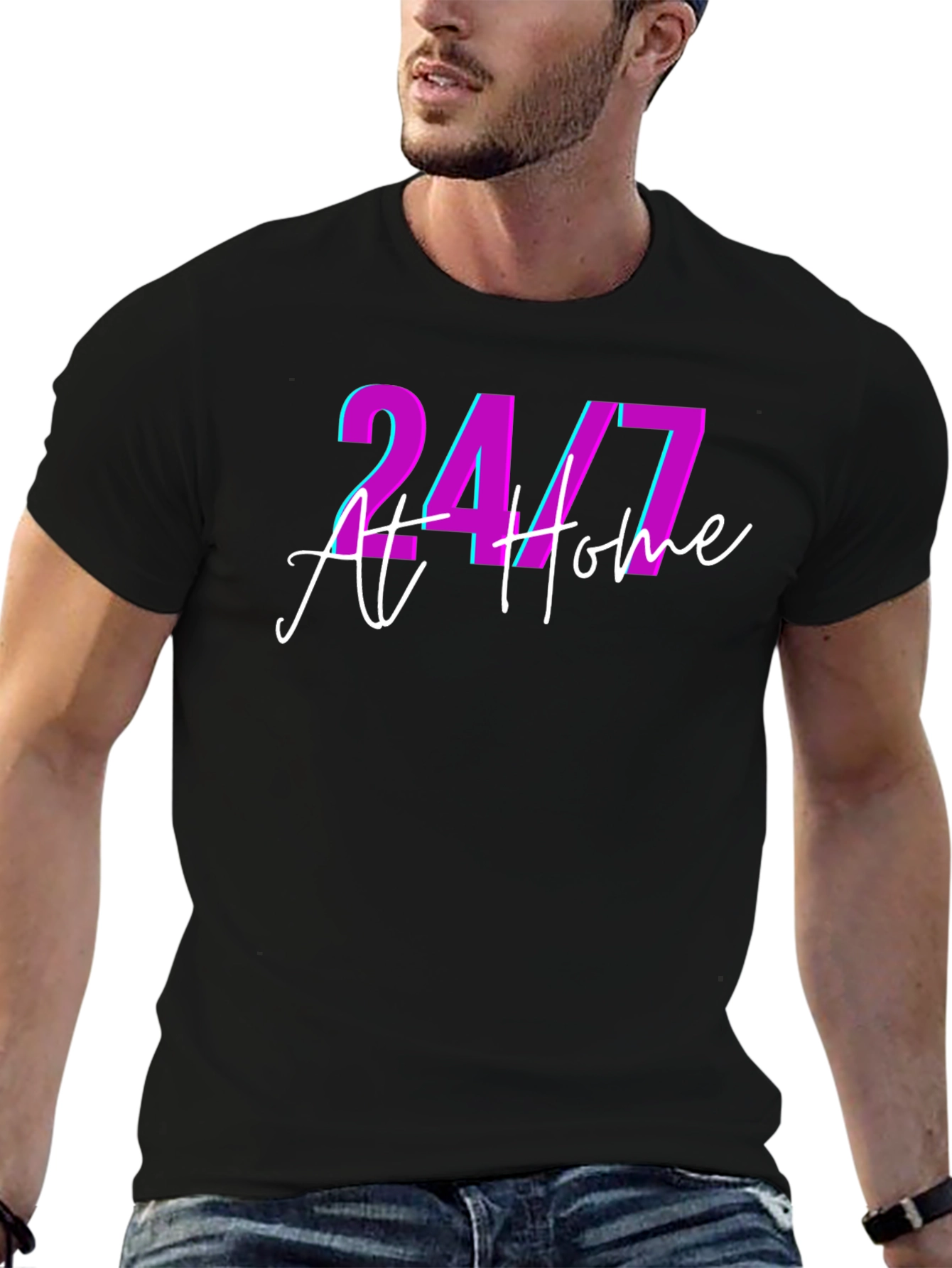 24/7 At Home Black T-Shirt