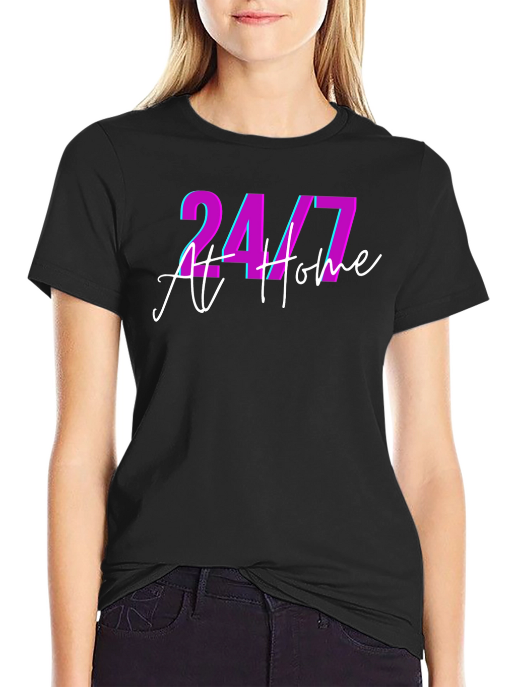 24/7 At Home Black T-Shirt