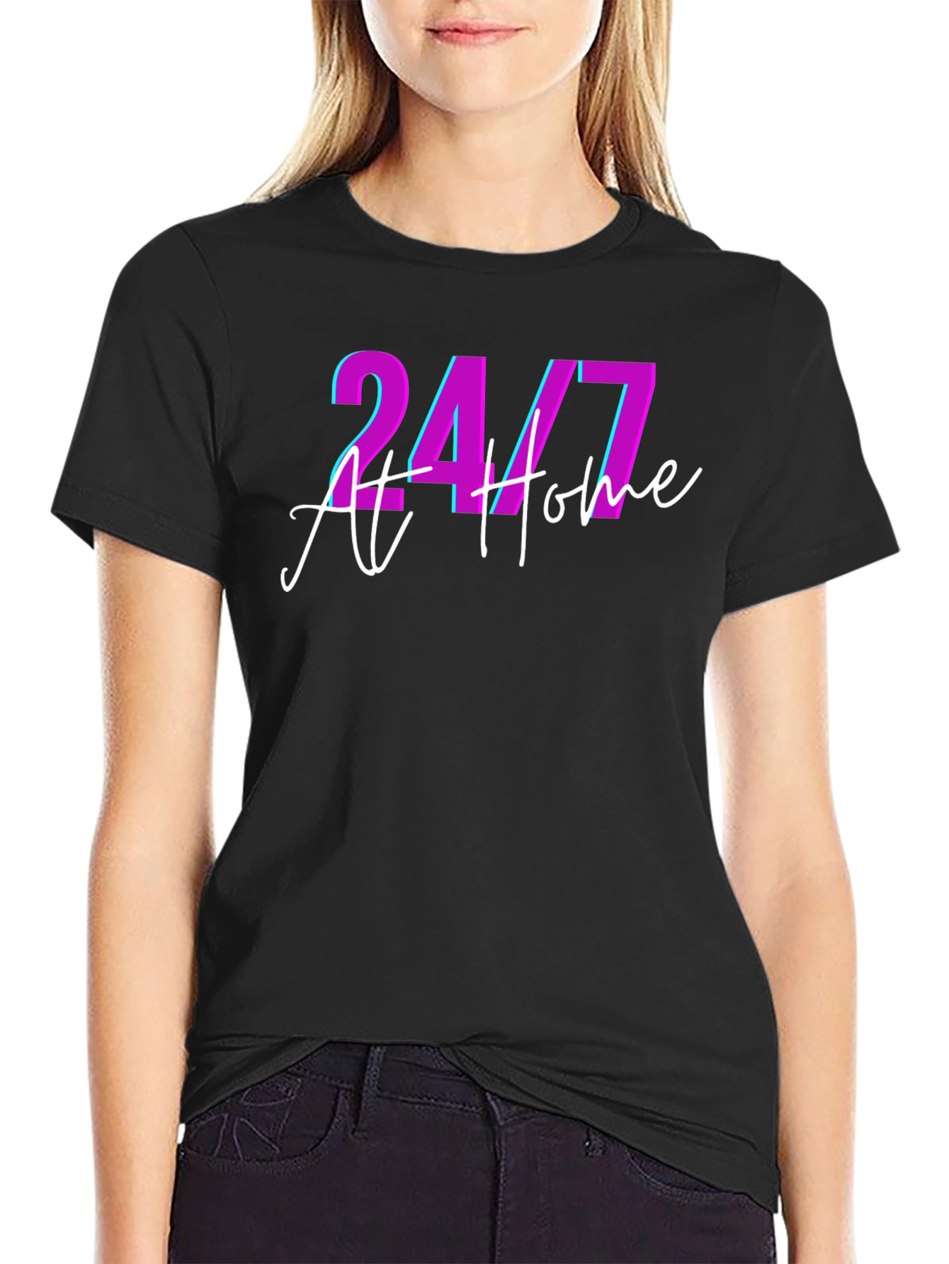 24/7 At Home Black T-Shirt