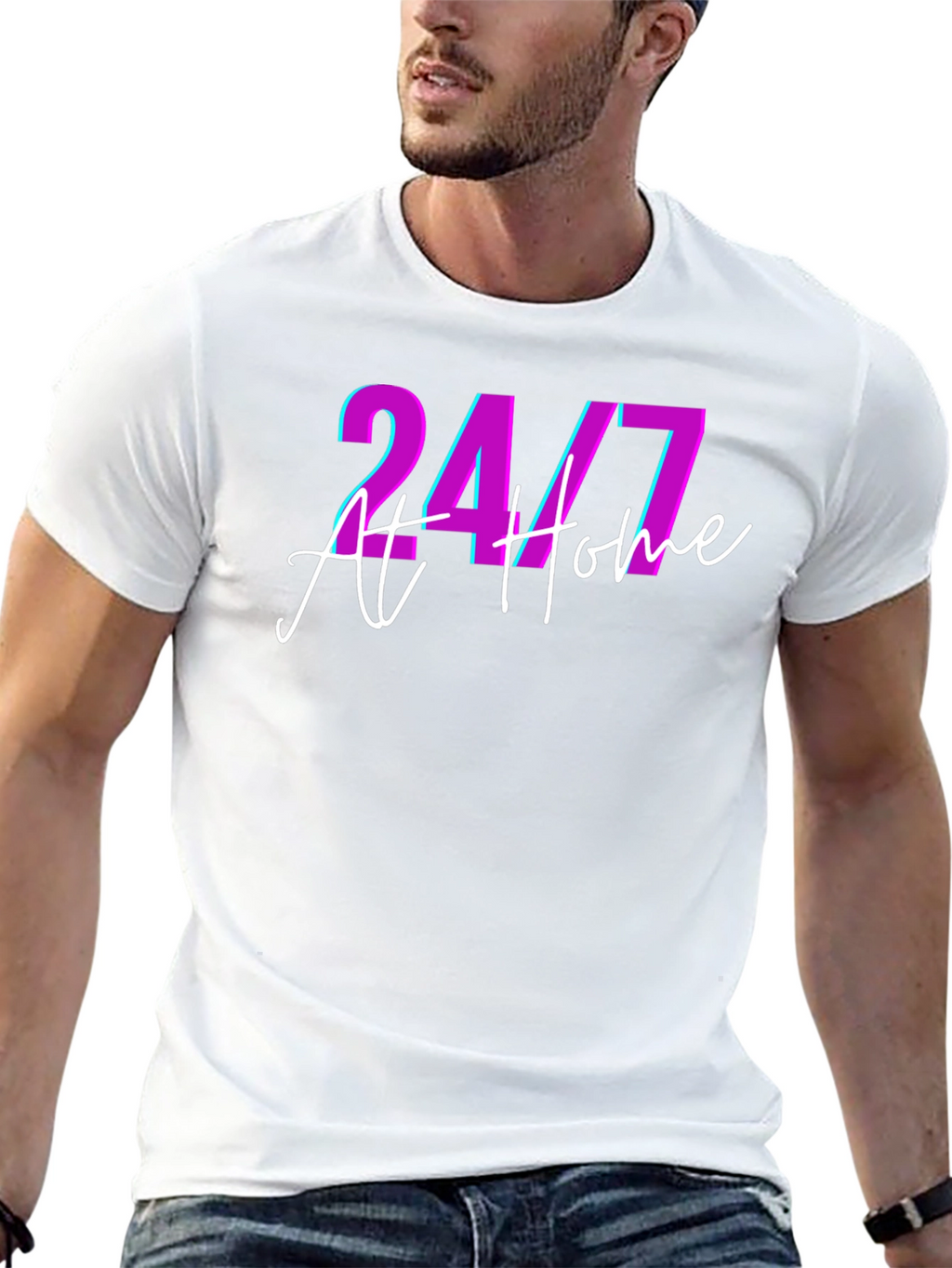 24/7 At Home Black T-Shirt