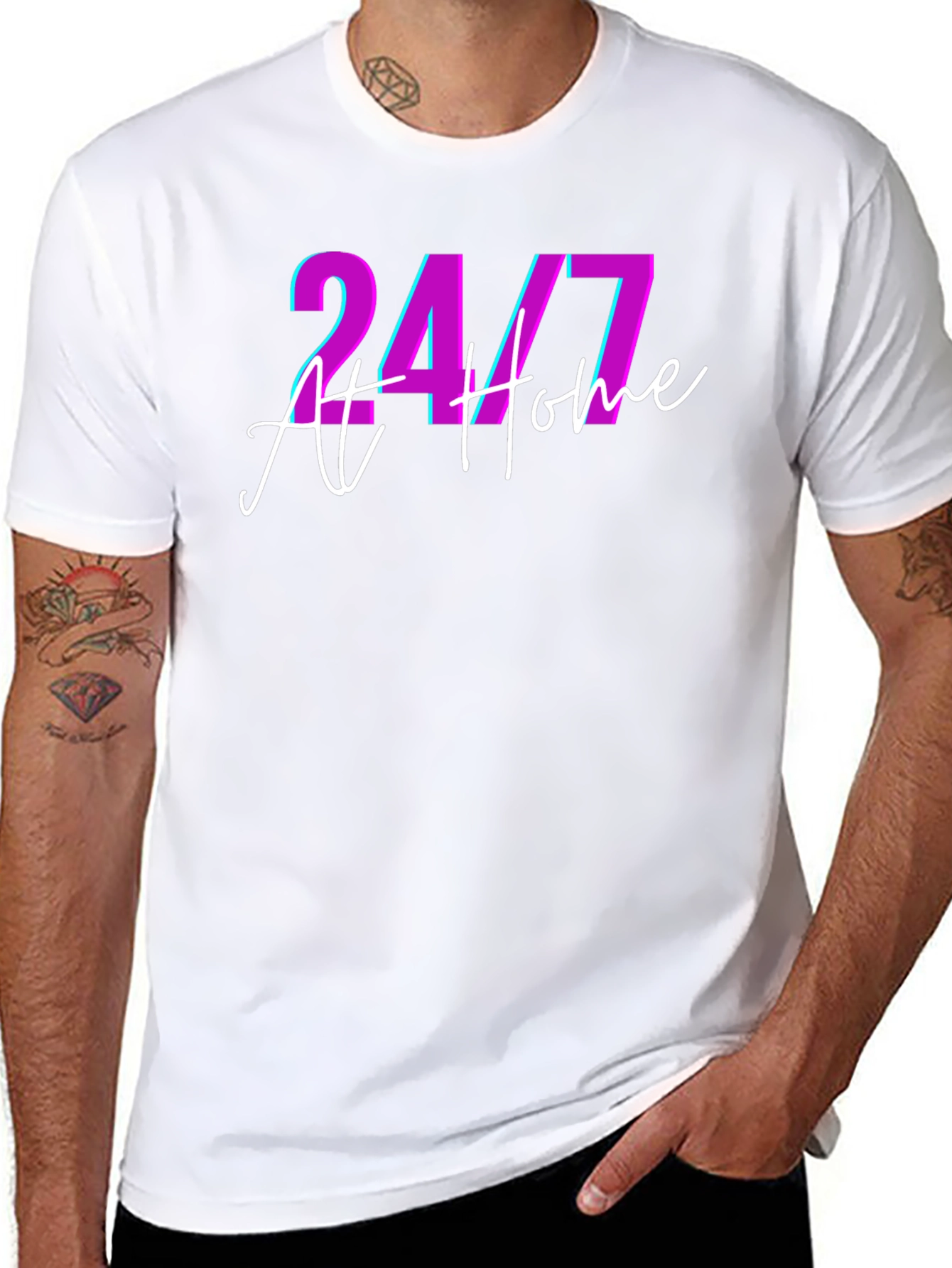 24/7 At Home Black T-Shirt