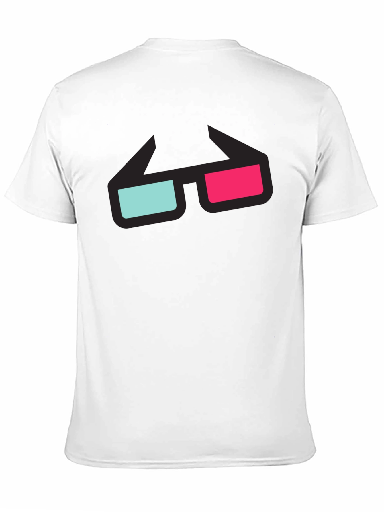 3D Glasses Graphic Tee - Black Cotton T-Shirt