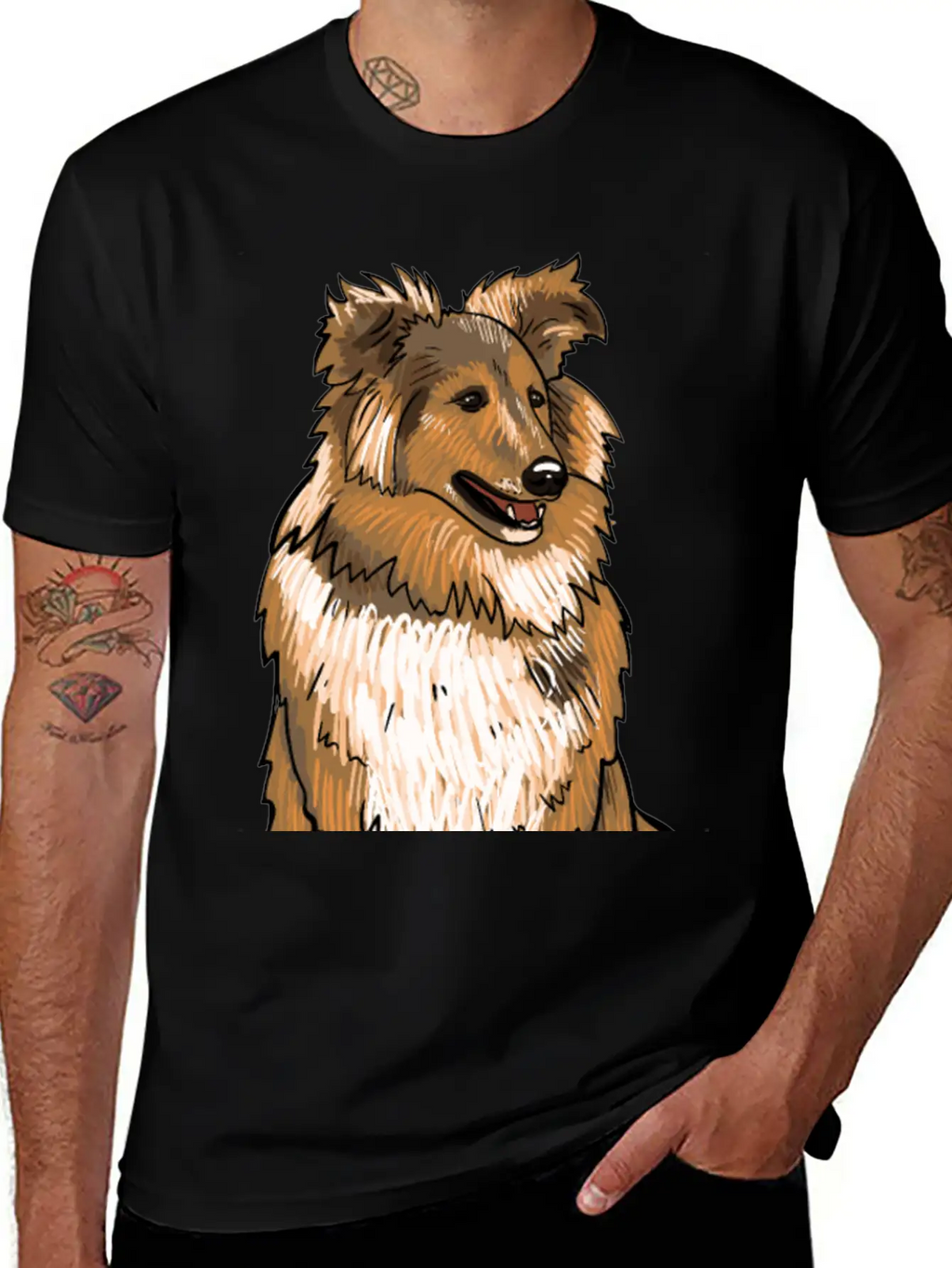Sheltie Dog Modern Fit Casual T-Shirt – Clean And Versatile Design