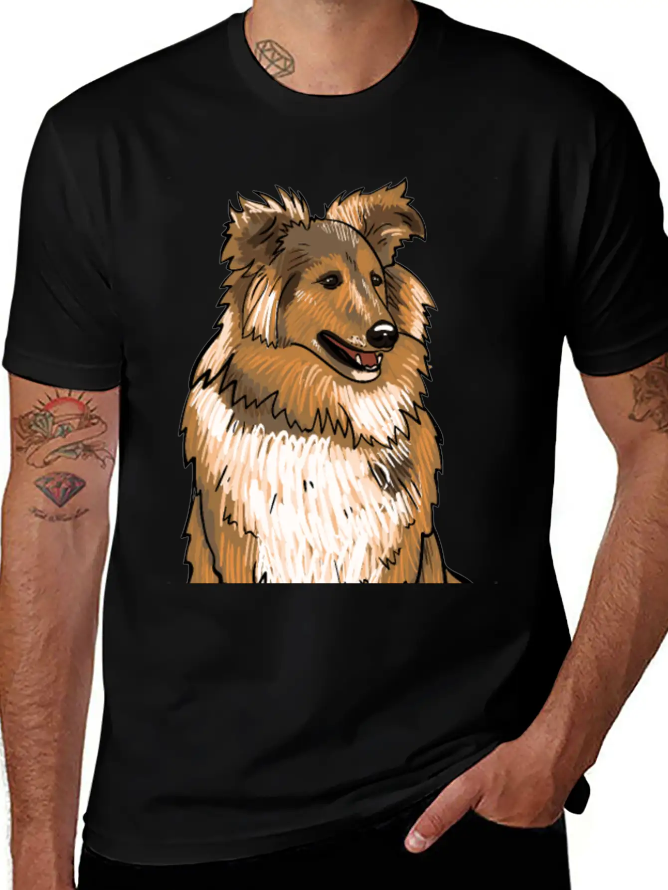 Sheltie Dog Modern Fit Casual T-Shirt – Clean And Versatile Design