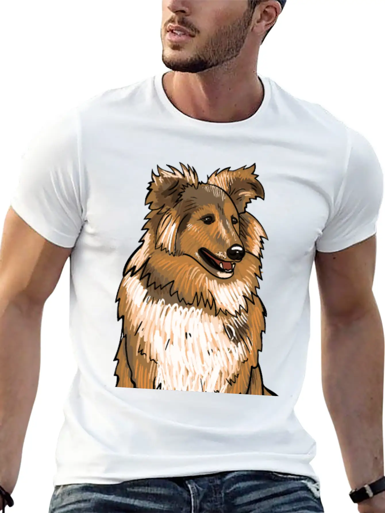 Sheltie Dog Modern Fit Casual T-Shirt – Clean And Versatile Design