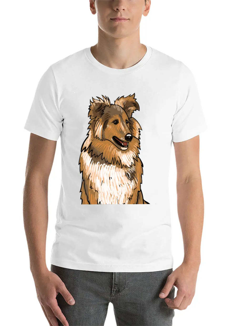 Sheltie Dog Modern Fit Casual T-Shirt – Clean And Versatile Design