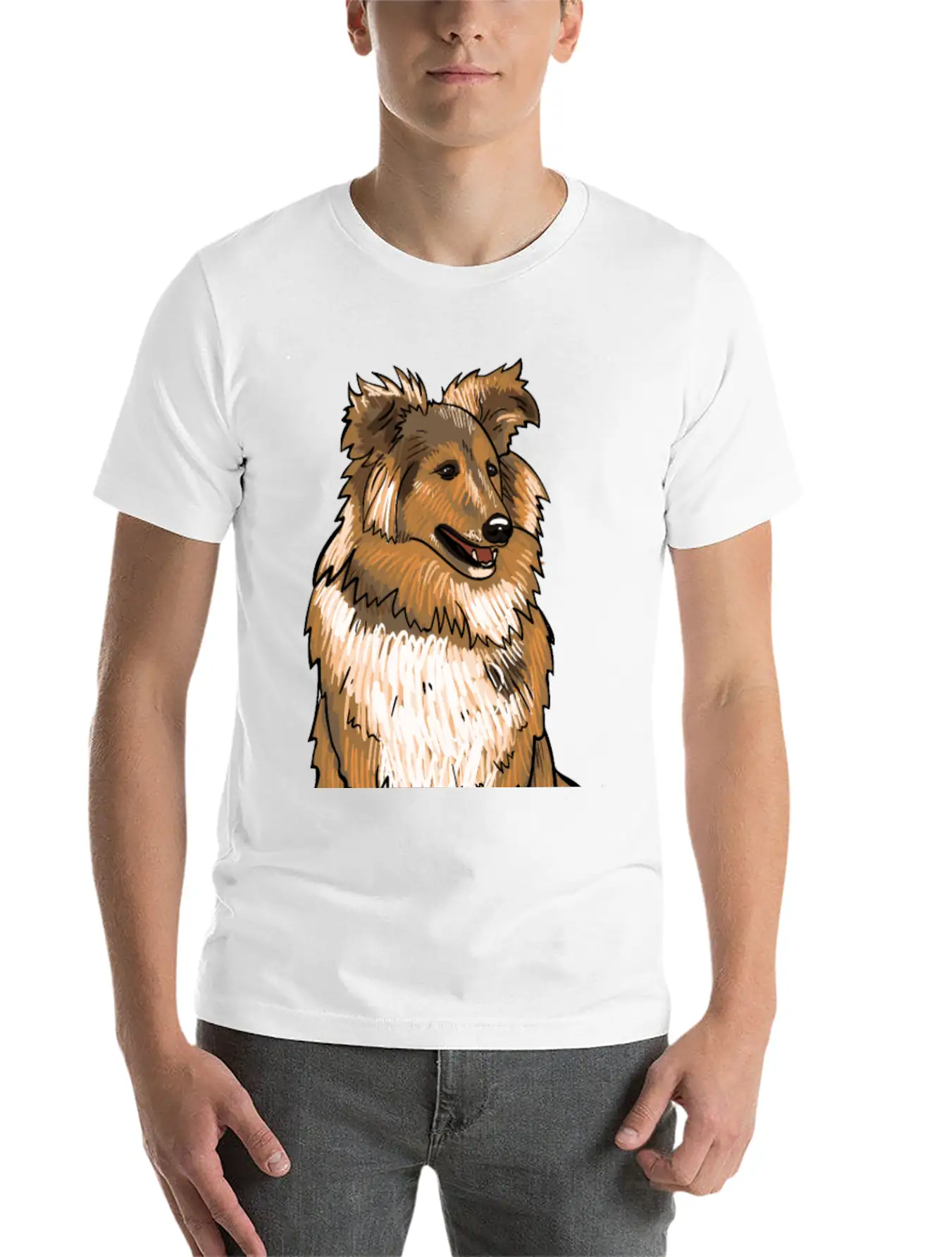 Sheltie Dog Modern Fit Casual T-Shirt – Clean And Versatile Design