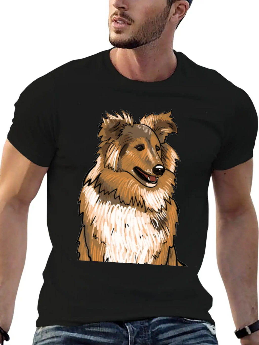Sheltie Dog Modern Fit Casual T-Shirt – Clean And Versatile Design