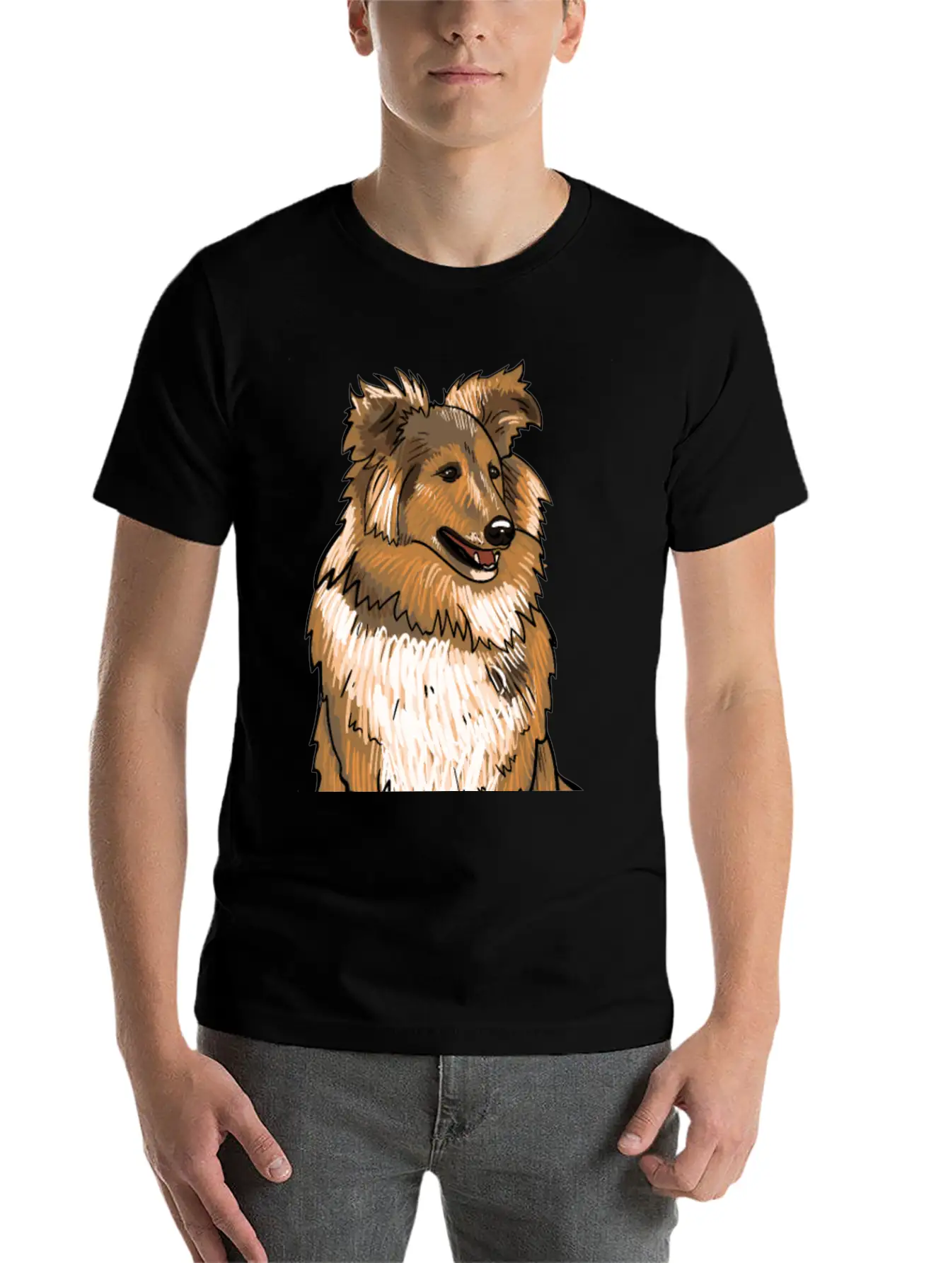 Sheltie Dog Modern Fit Casual T-Shirt – Clean And Versatile Design