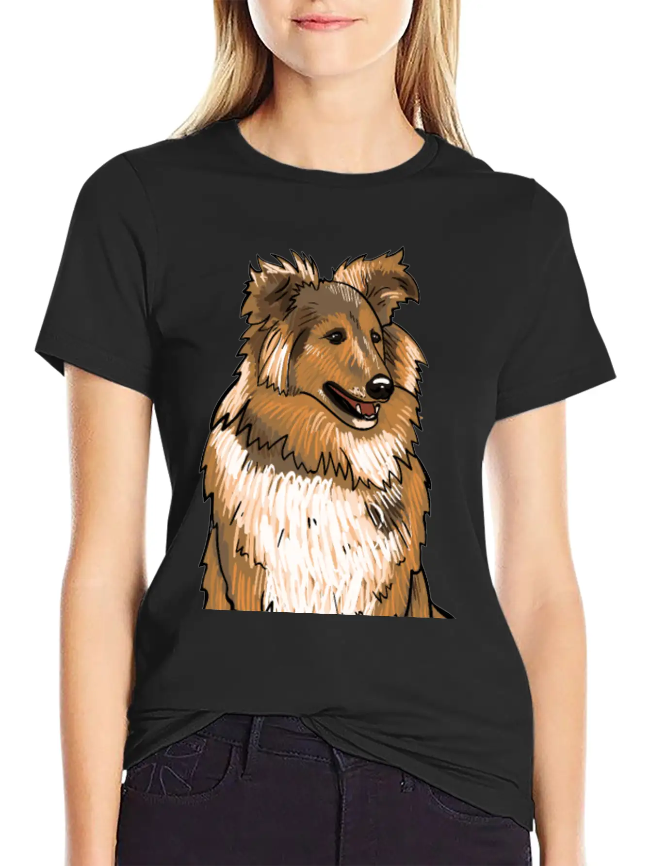 Sheltie Dog Modern Fit Casual T-Shirt – Clean And Versatile Design