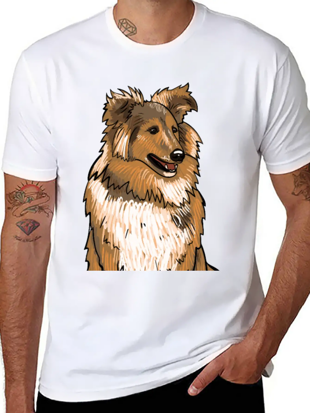 Sheltie Dog Modern Fit Casual T-Shirt – Clean And Versatile Design