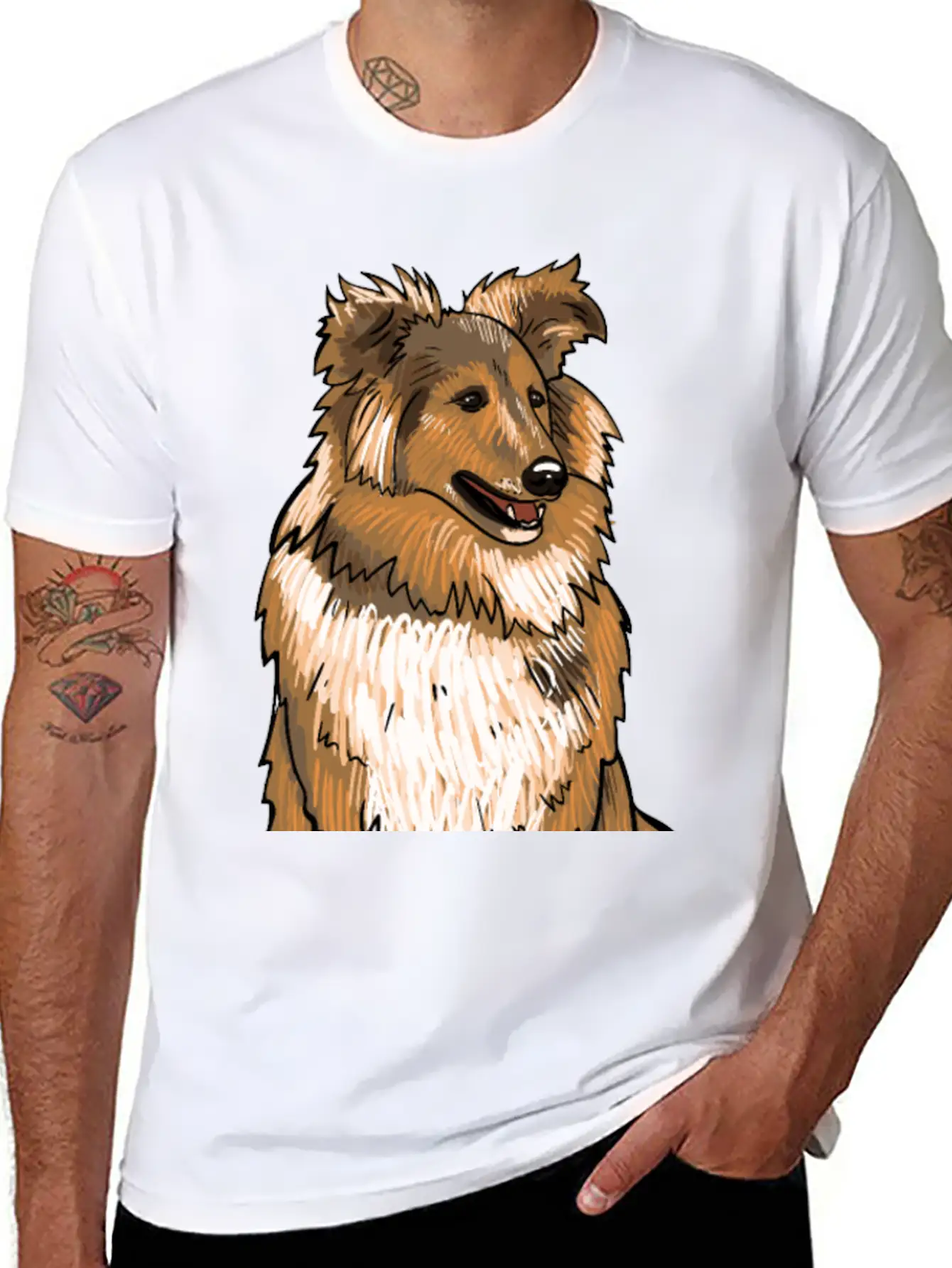 Sheltie Dog Modern Fit Casual T-Shirt – Clean And Versatile Design